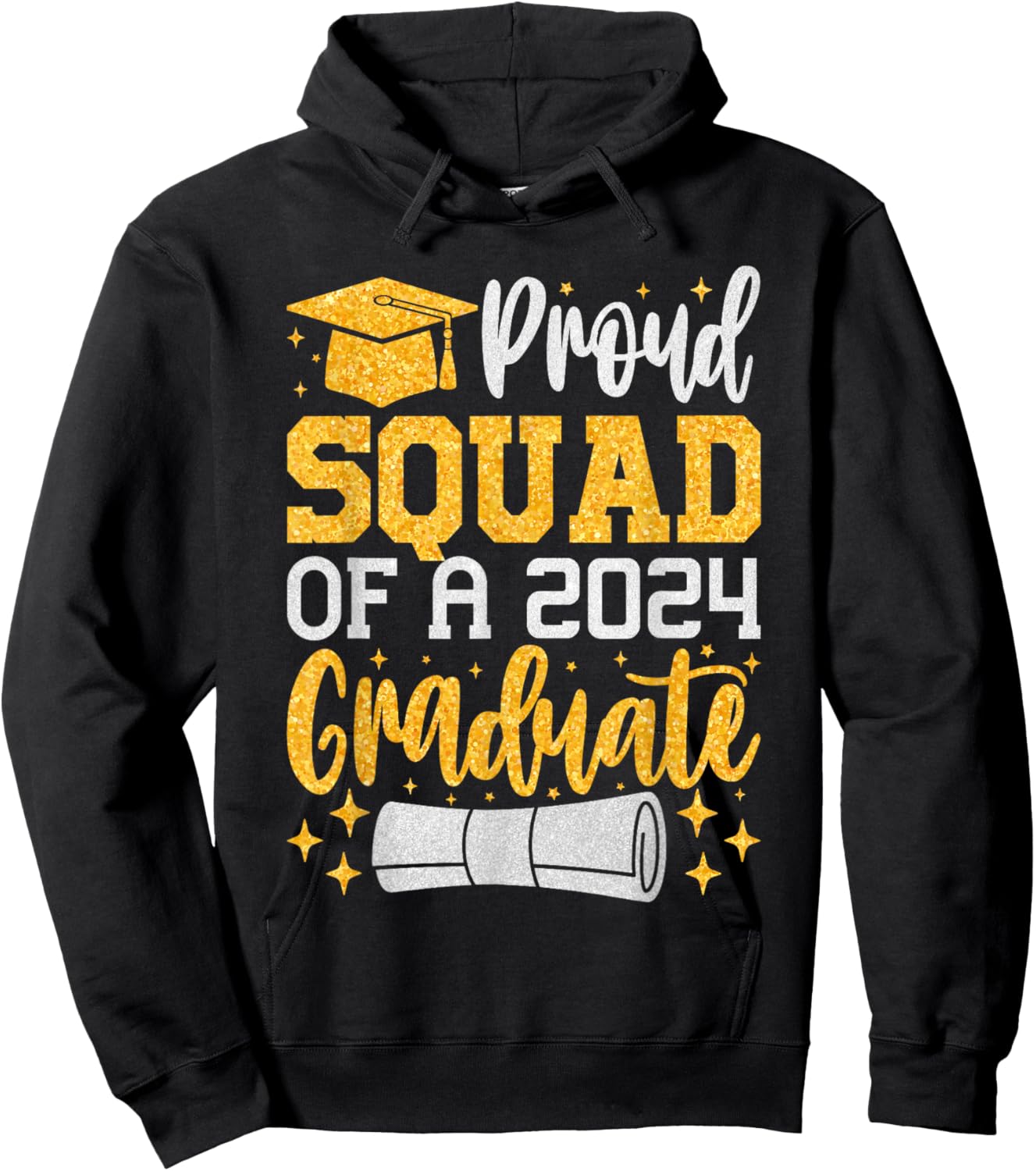 Proud Squad Of A 2024 Graduate, Class of 2024 Graduation Hoodie - Hoodie | Black