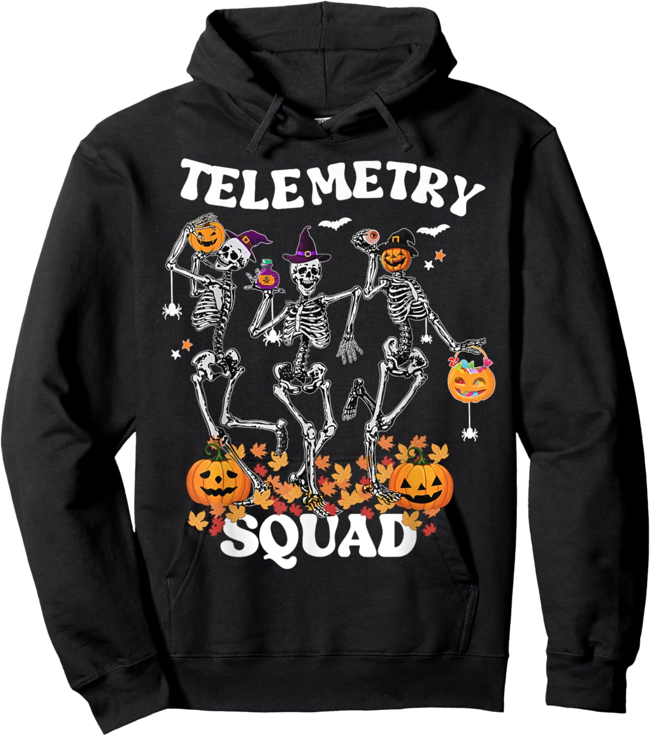 Telemetry Nurse Squad Medical Nursing Skeleton Dancing Hoodie - Hoodie | Black