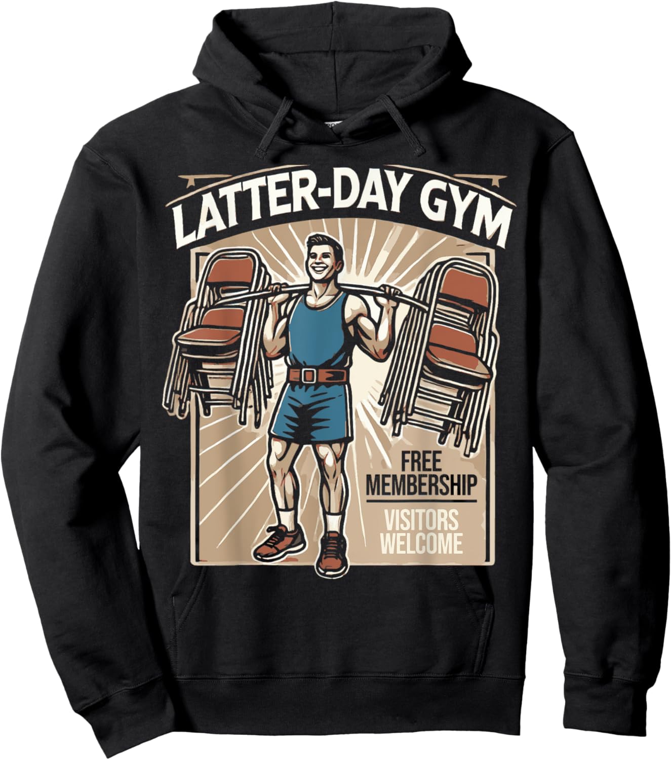 Latter-Day Gym Missionary LDS Church Funny Mormon Hoodie - Hoodie | Black