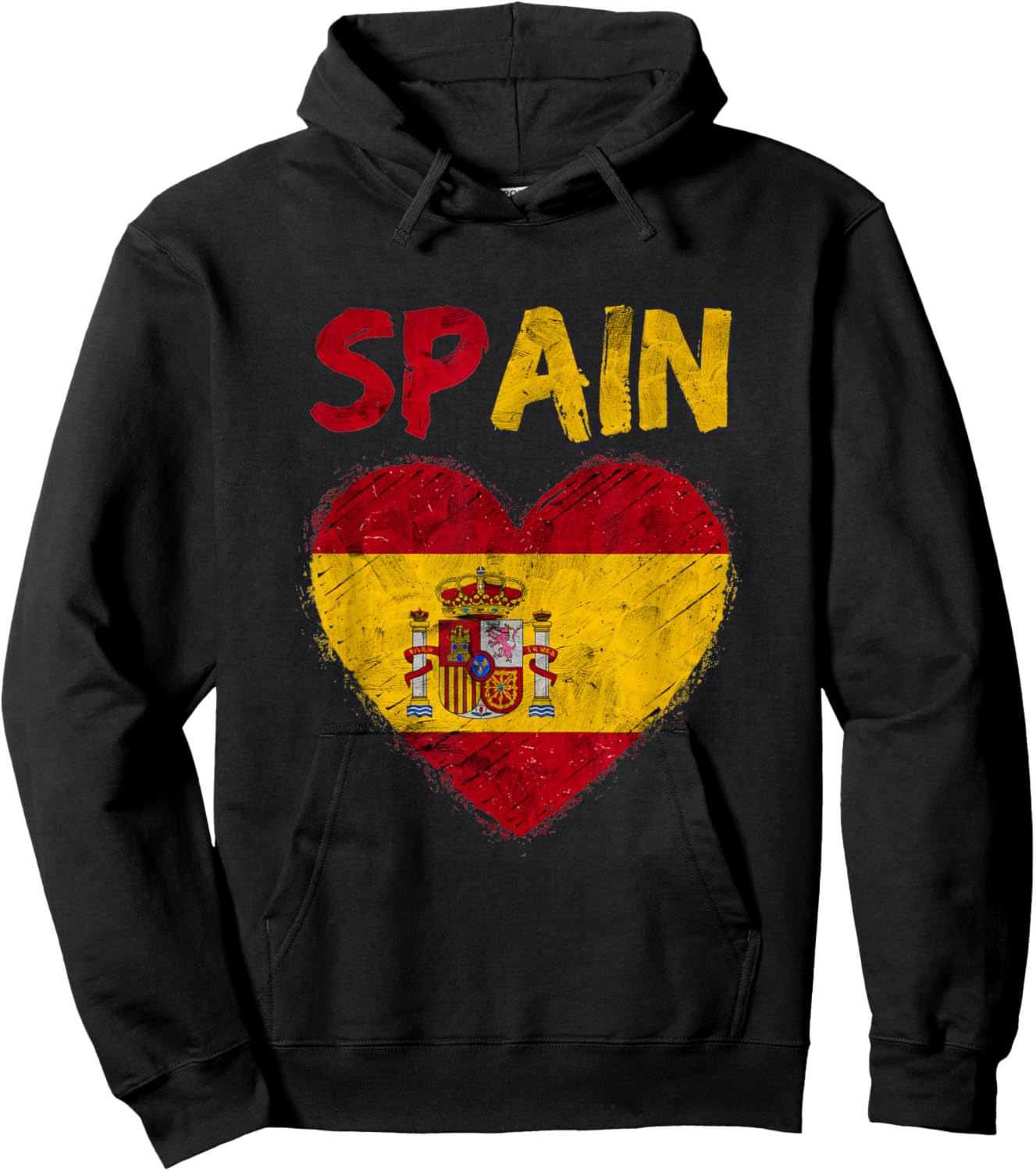 Spain Outfit Flag Holiday Vintage Espanol Spanish Flag Hoodie - Hoodie | Black