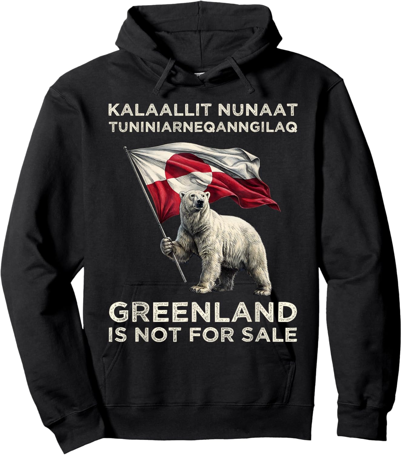 Greenland is Not for Sale Freedom USA Denmark Flag Kalaallit Hoodie - Hoodie | Black