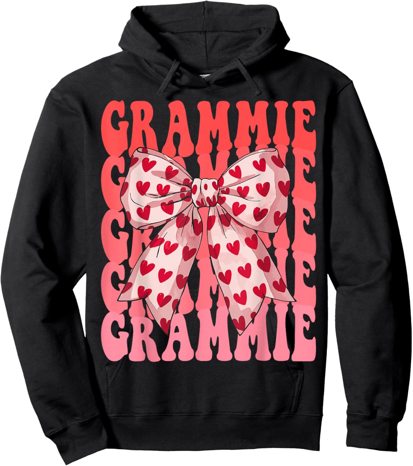 Coquette Bow Grammie Name Aesthetic Women Mothers Day Design Hoodie - Hoodie | Black