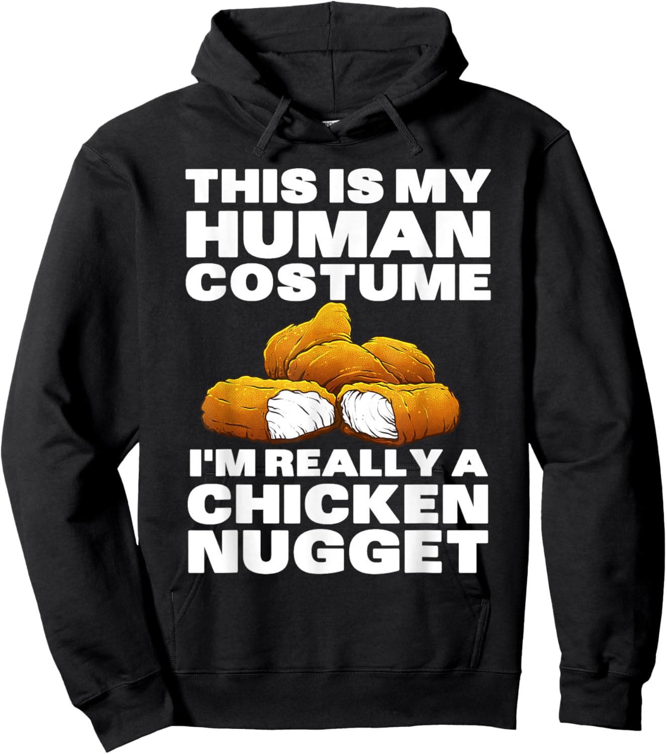 Chicken Nugget Art Women Kids Chicken Nugget Costume Hoodie - Hoodie | Black