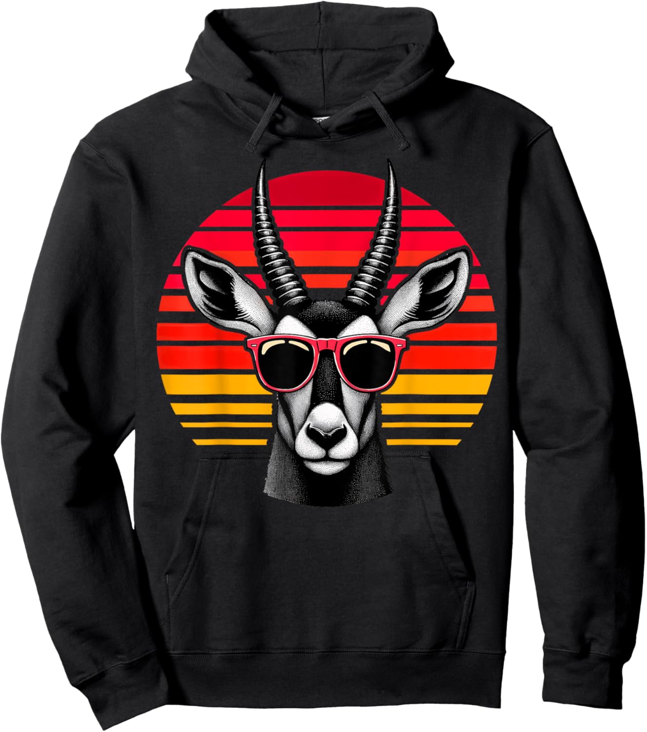 Sable Antelope Retro Vintage Sunset Animal Sunglasses 70s Hoodie - Hoodie | Black