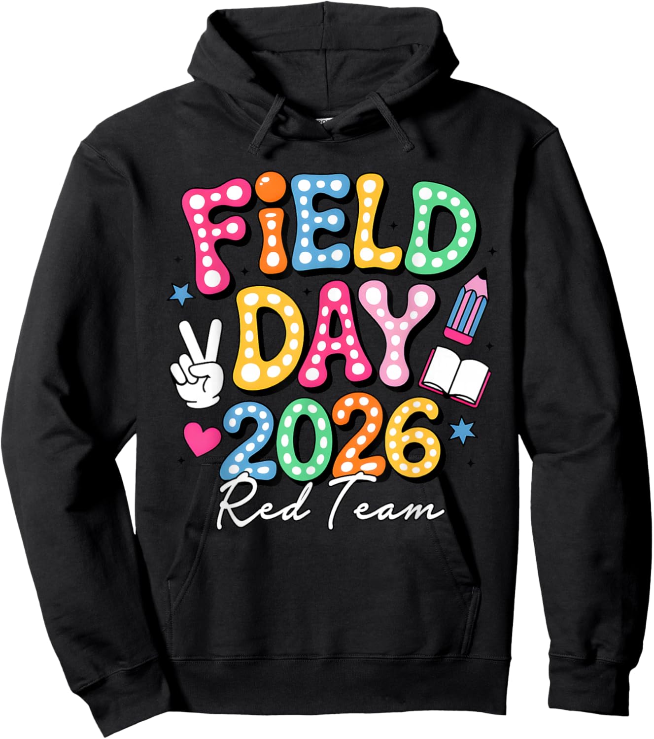 Field Day 2026 Red Team Color Trip Game Teacher Student Hoodie - Hoodie | Black