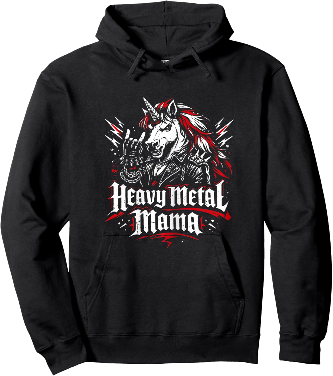 Heavy Metal Mama Rock Musik Festival Muttertag Einhorn Hoodie - Hoodie | Black