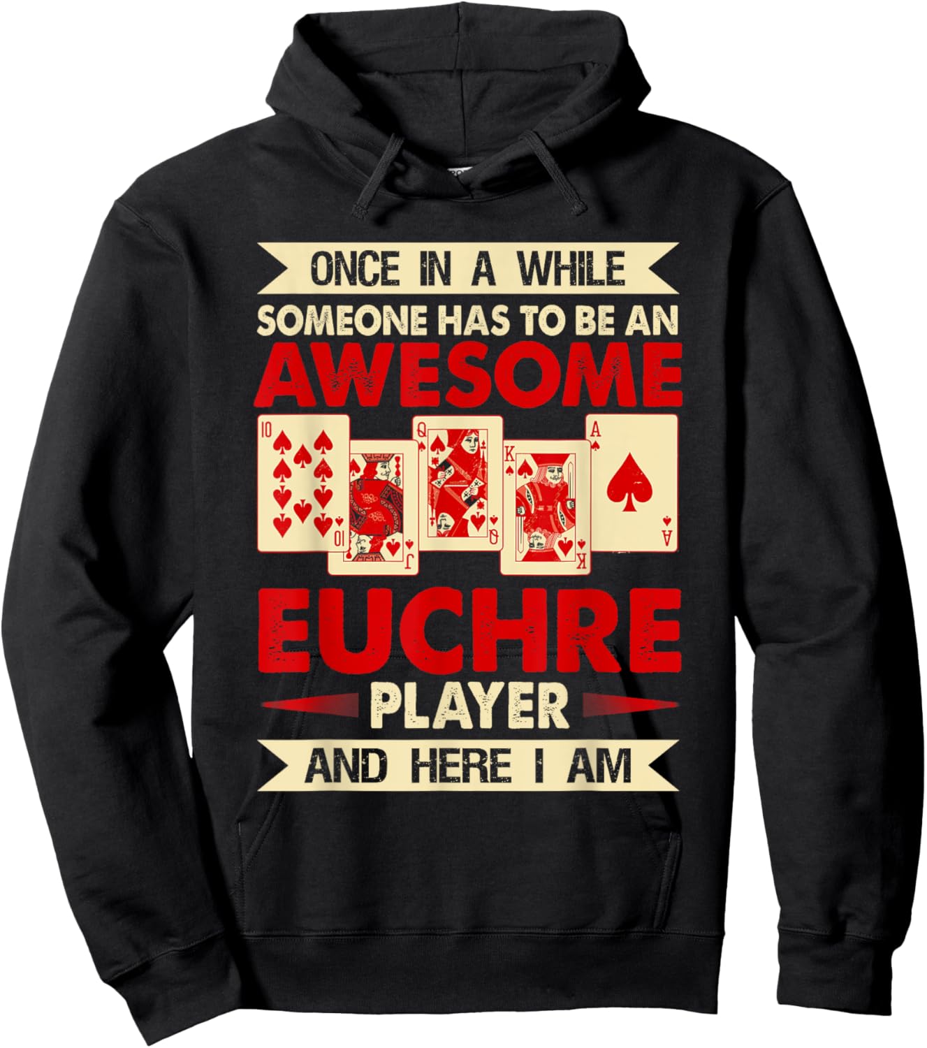 Funny Euchre Card Game Awesome Euchre Player Hoodie - Hoodie | Black