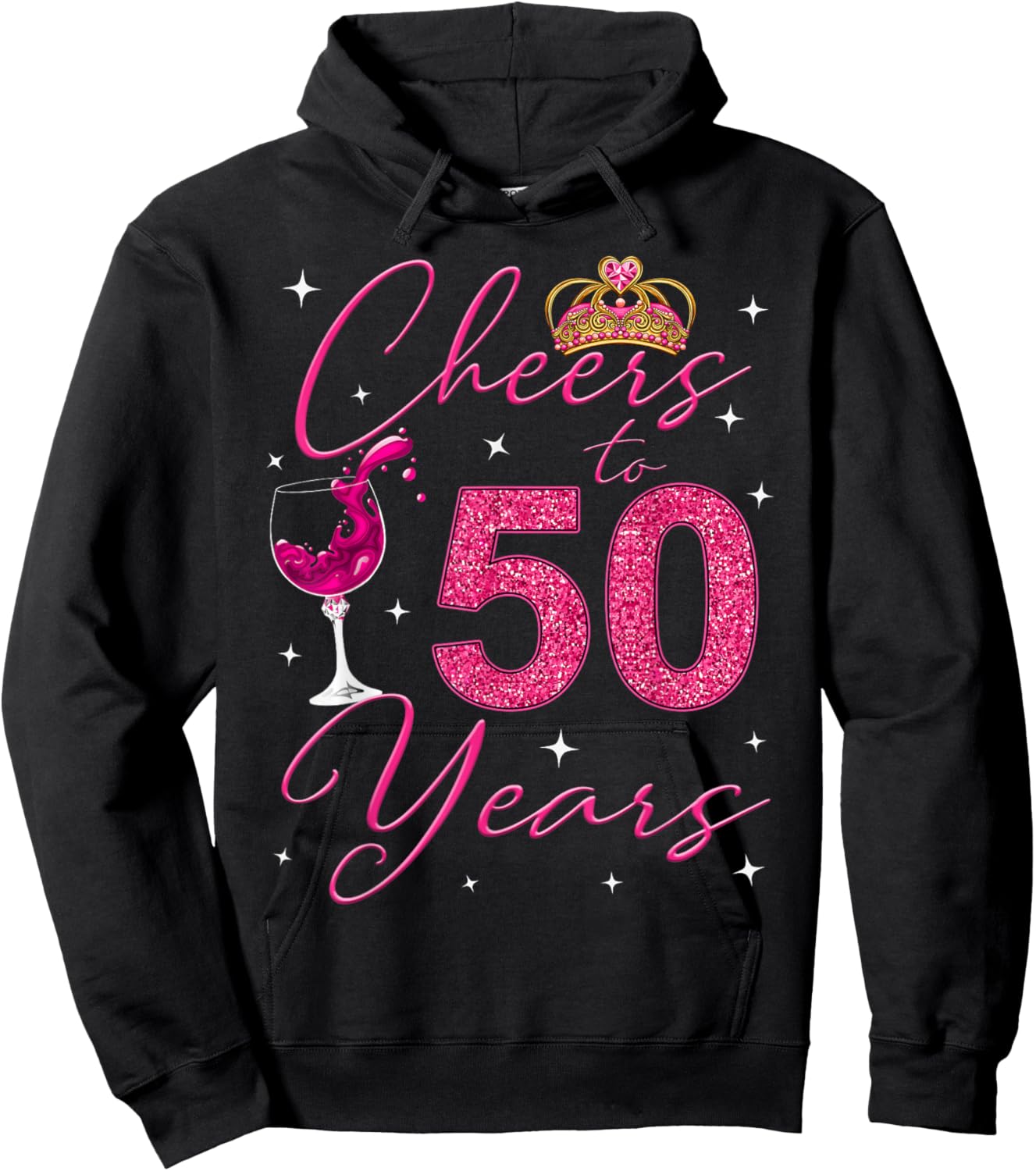 Cheers To 50 Years Old It's My 50th Birthday Women Hoodie - Hoodie | Black