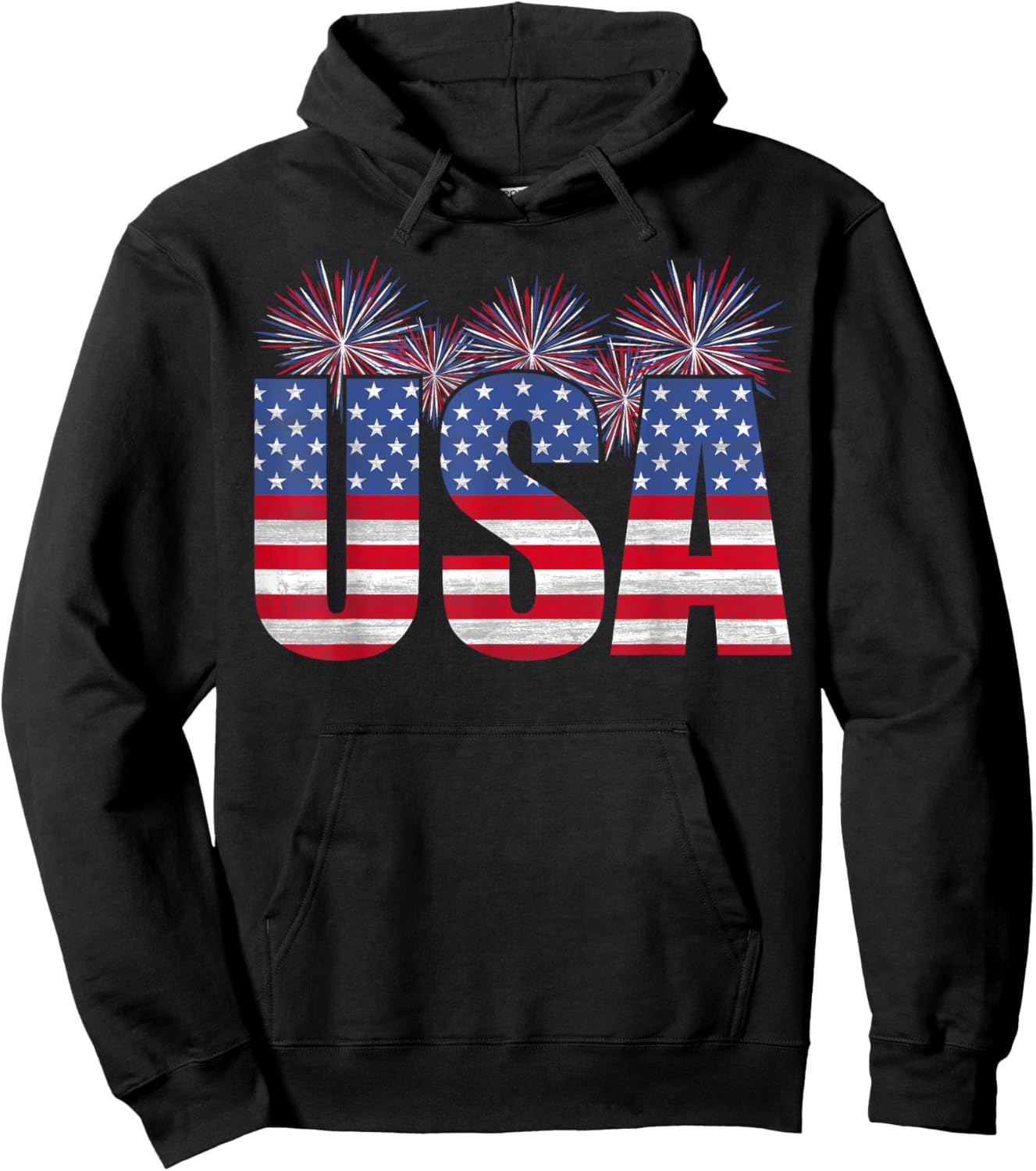 American Patriotic USA Men Women Flag USA Freedom Hoodie - Hoodie | Black