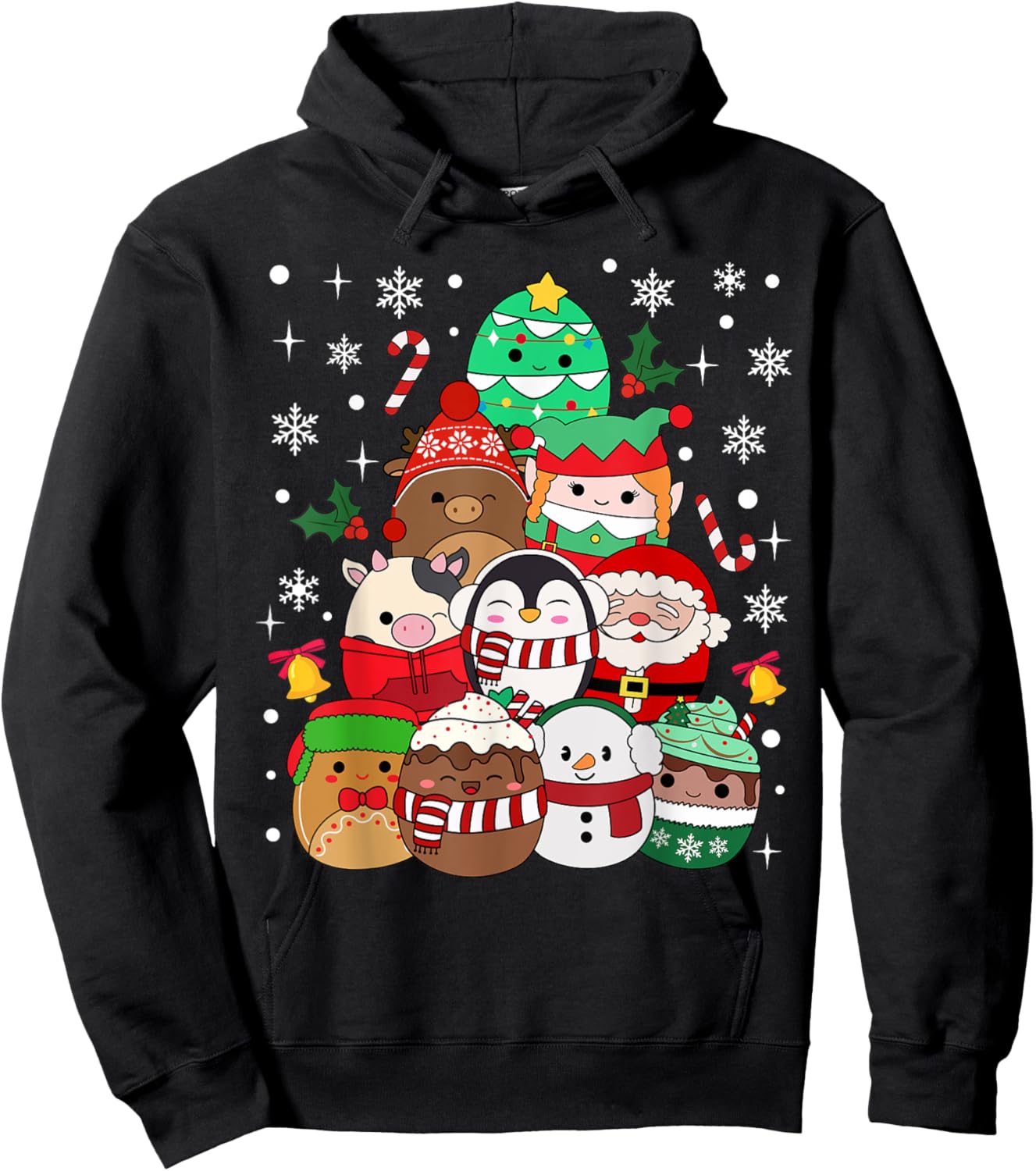 Squish Squad Merry Christmas Great Gifts Cute Kids Family Hoodie - Hoodie | Black