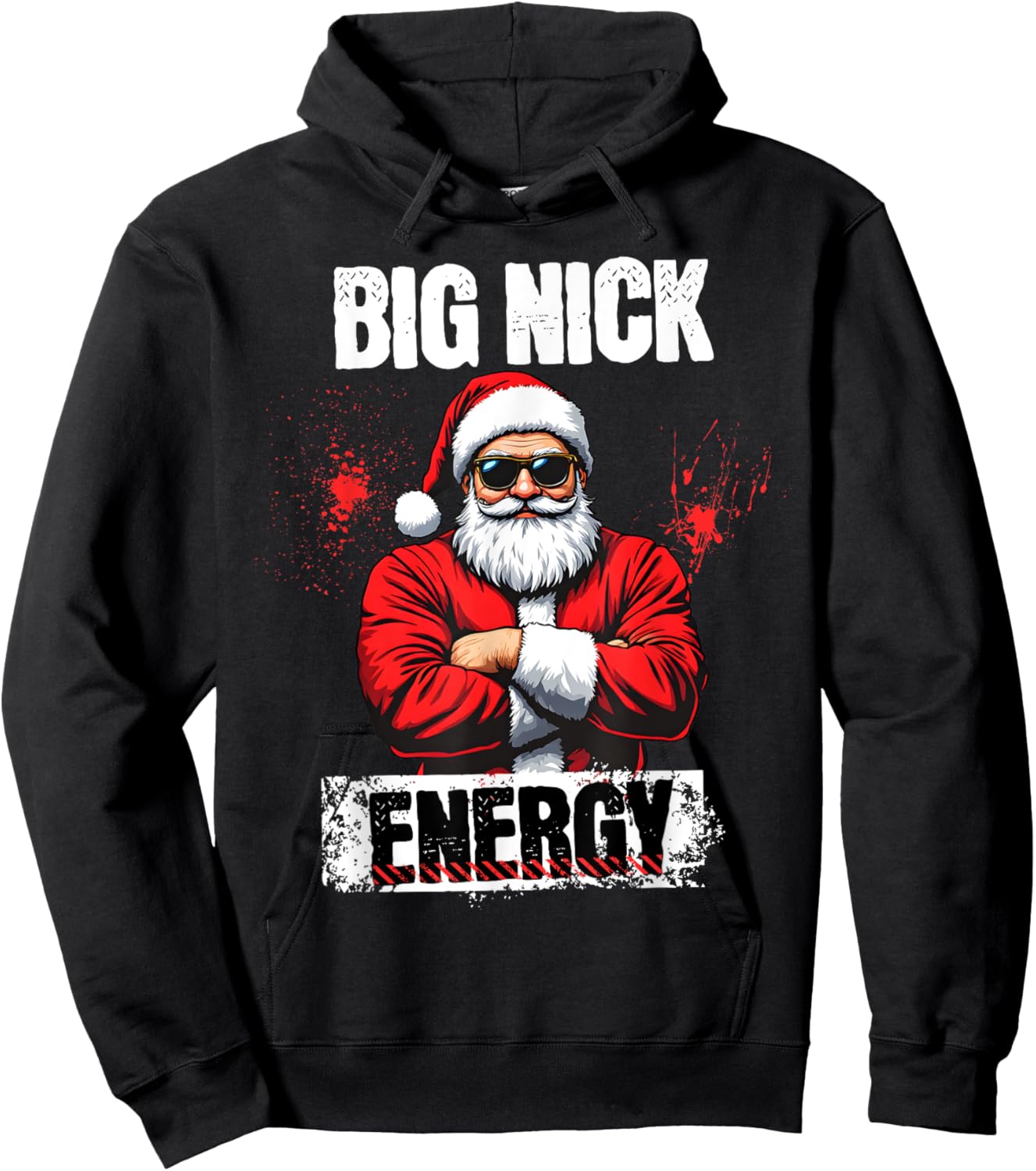 Funny Big Nick Energy | Santa Claus Christmas 2024 Hoodie - Hoodie | Black