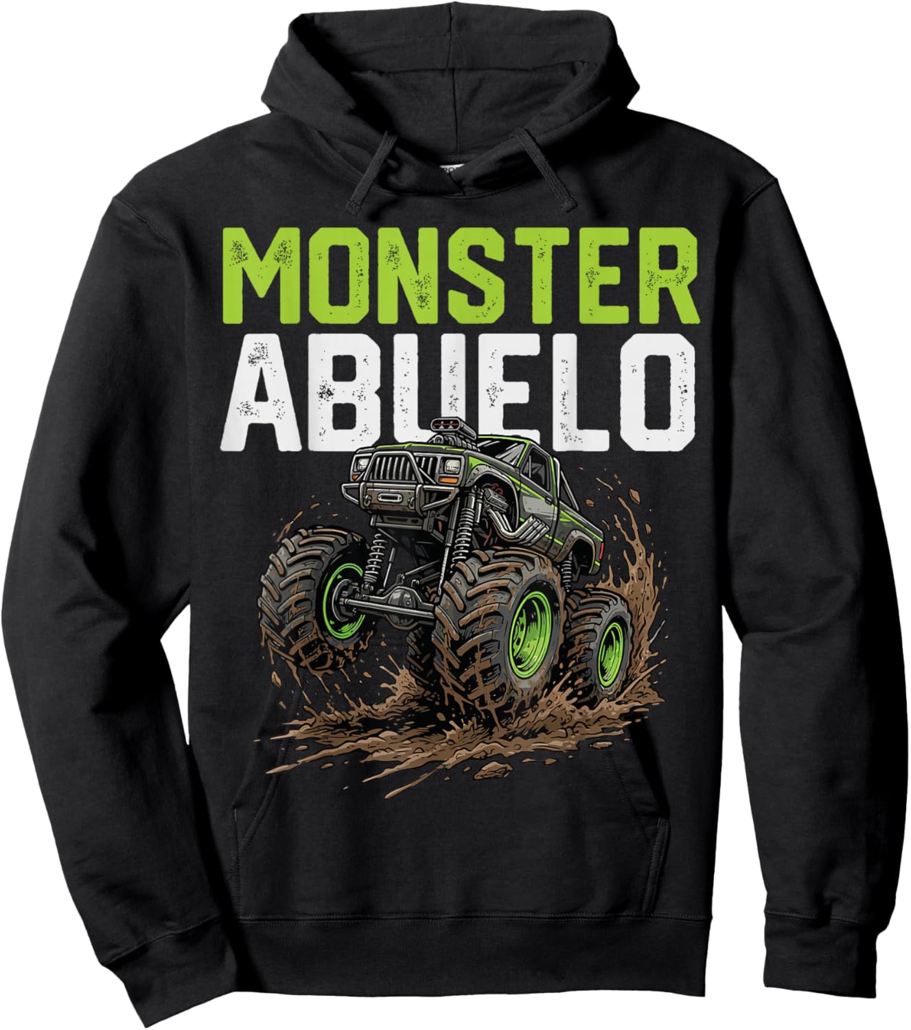 Monster Abuelo Truck Father's Day Mud Riding Hoodie - Hoodie | Black