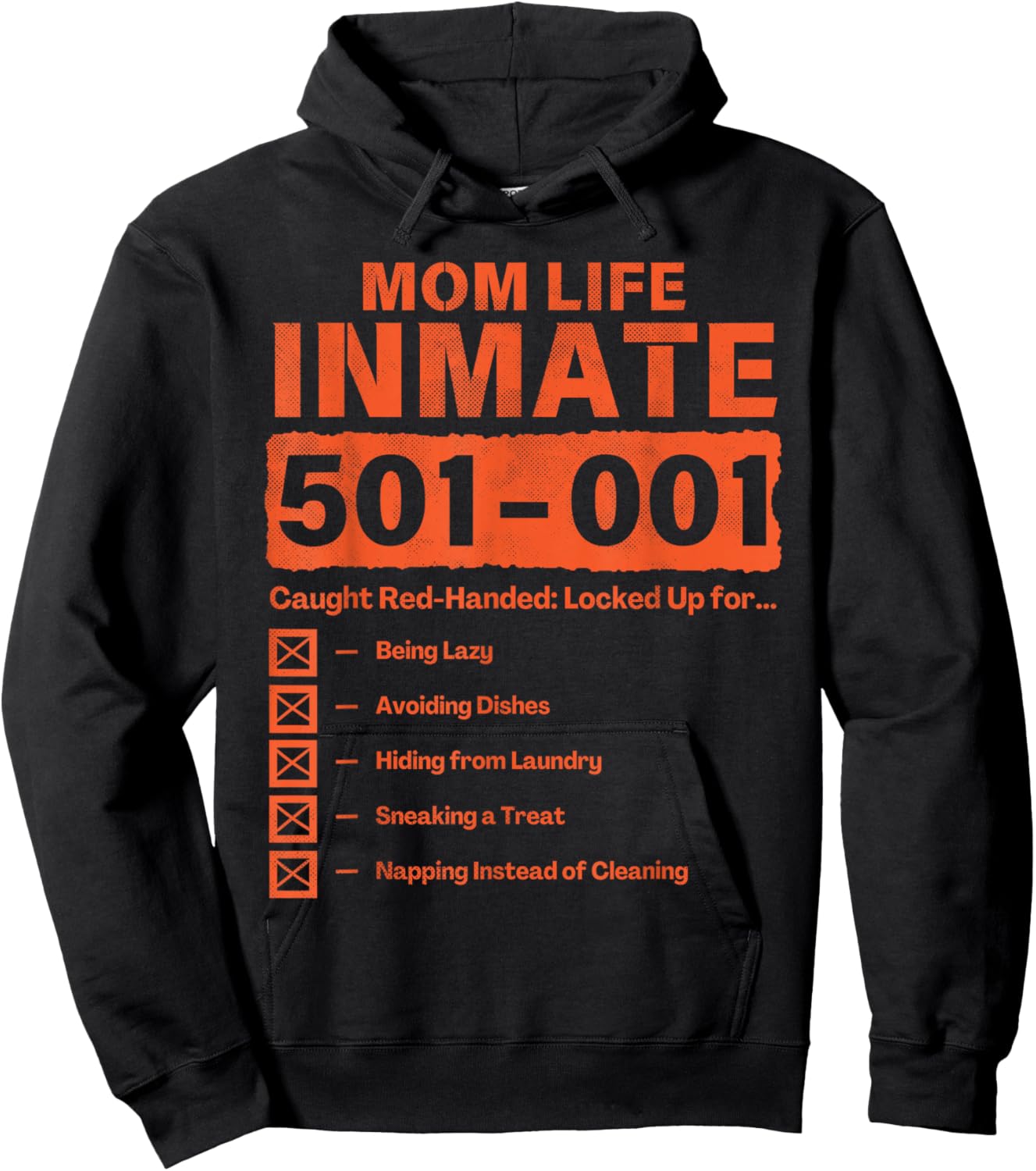 Mom Life Inmate Funny Matching Halloween Costume Hoodie - Hoodie | Black