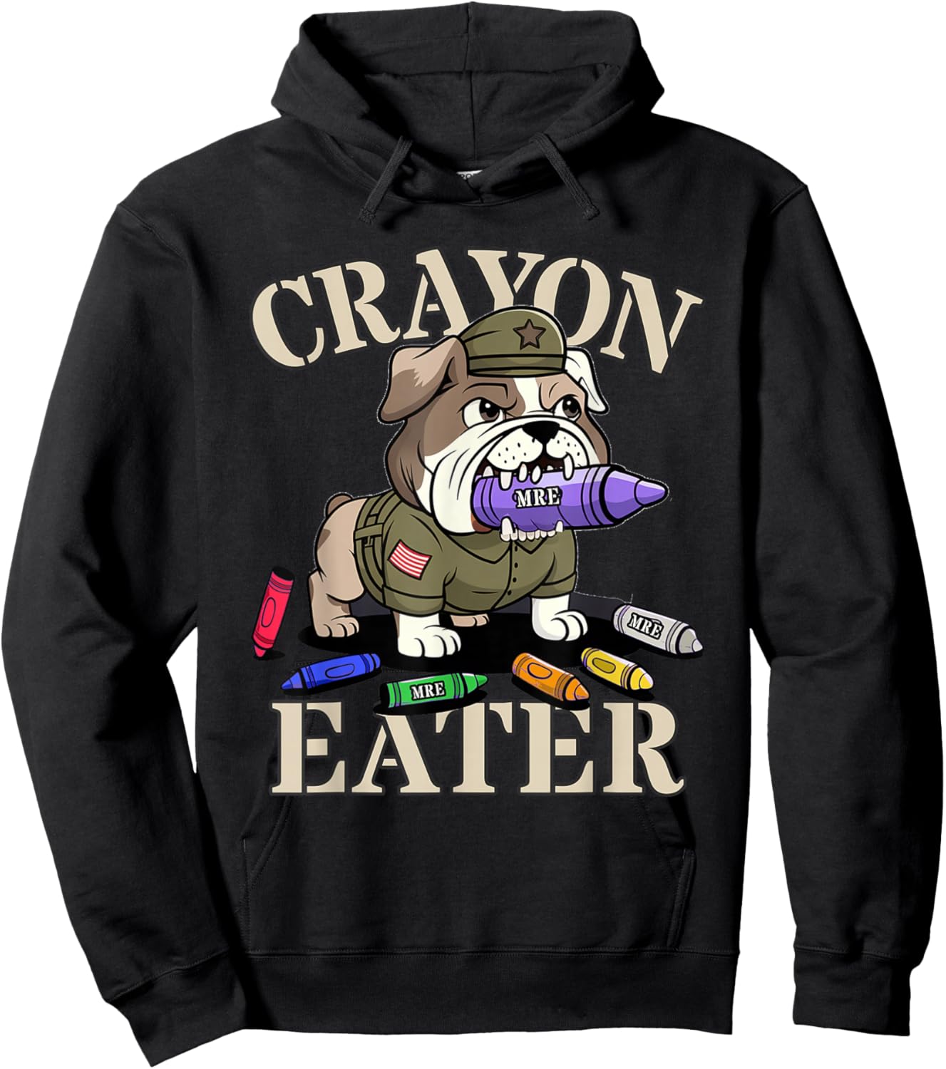 Sarcastic Crayon Eater Bulldog Officer Squad Military Corps Hoodie - Hoodie | Black