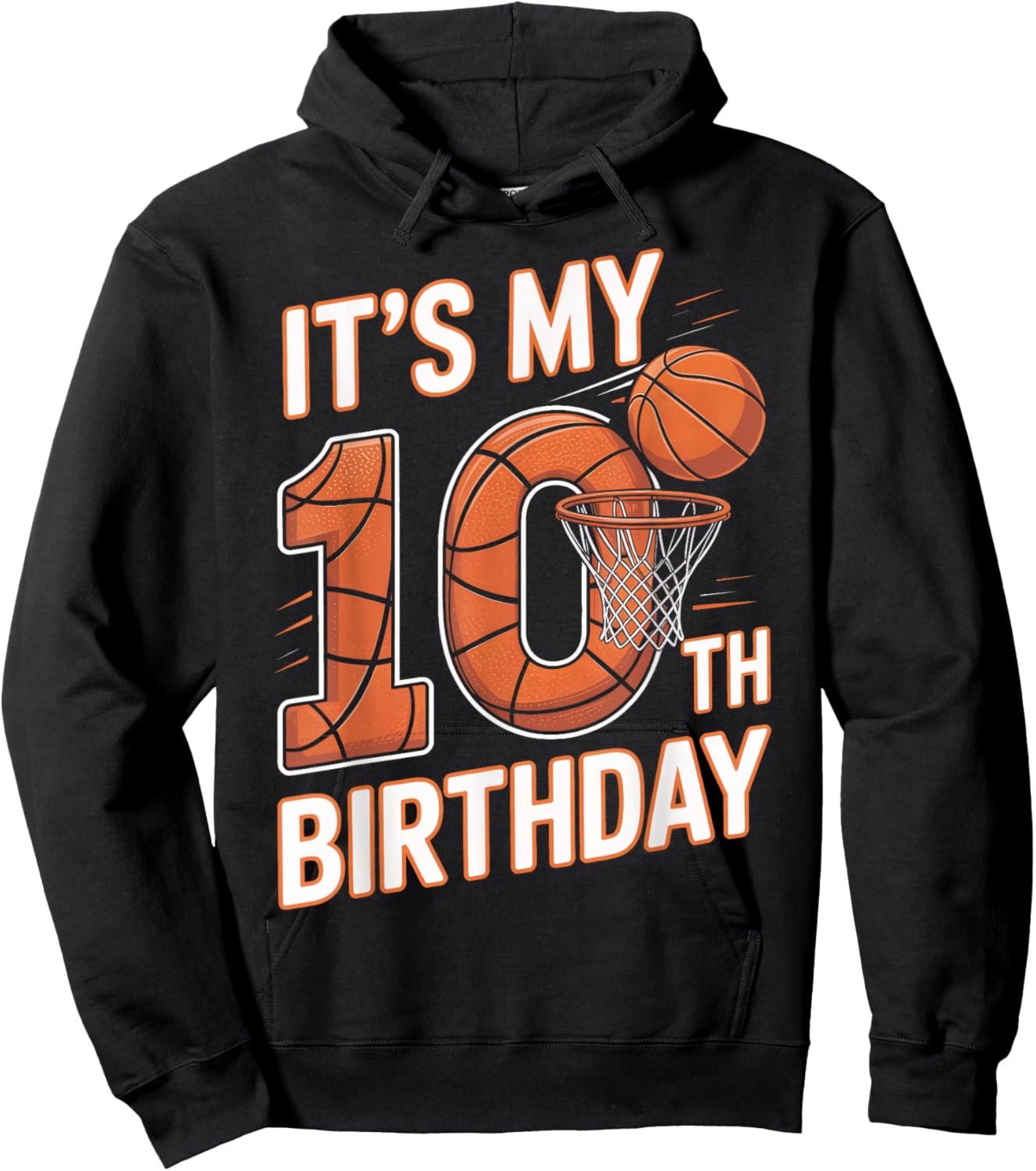 Basketball Birthday 10 Year Old Boys Youth Sports Hoodie - Hoodie | Black