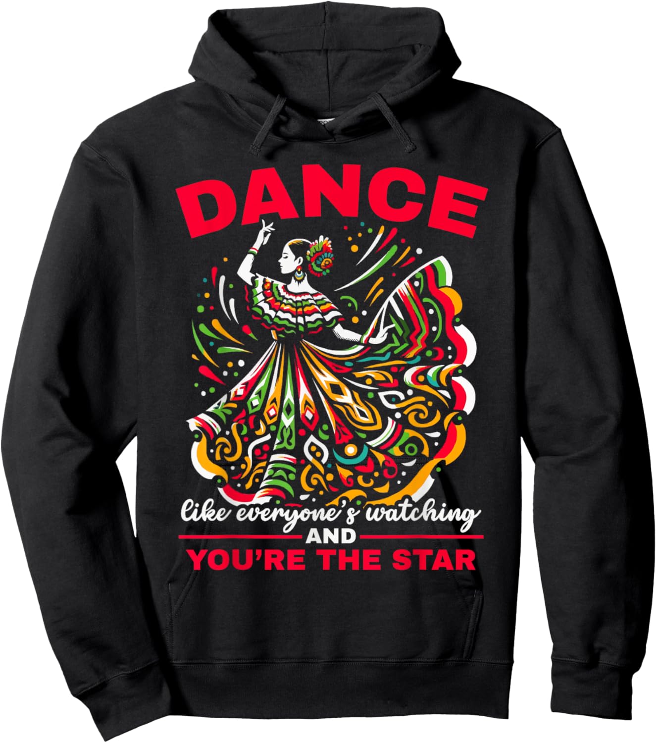 Ballet Folklorico Dancer Mexico Traditional Mexican Dance Hoodie - Hoodie | Black