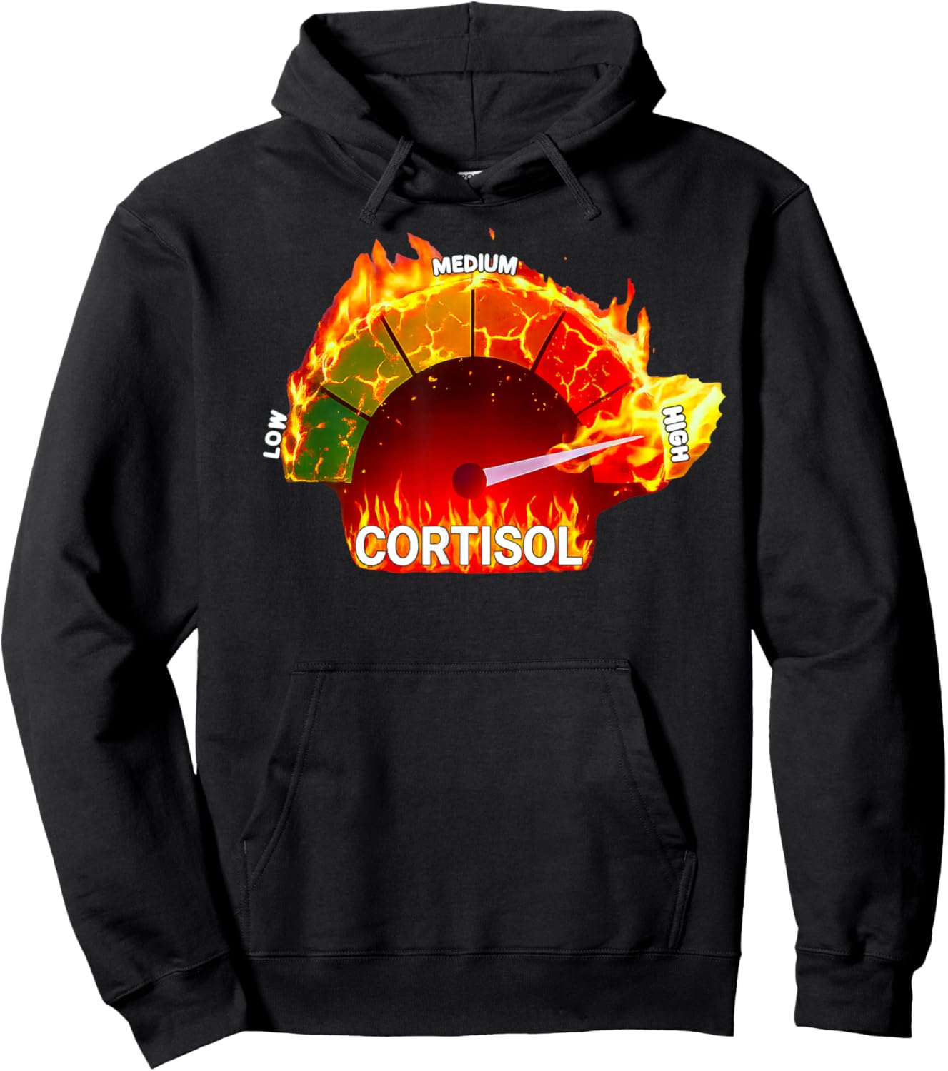 High Cortisol Spike Stress Level Anxiety Meme Hoodie - Hoodie | Black