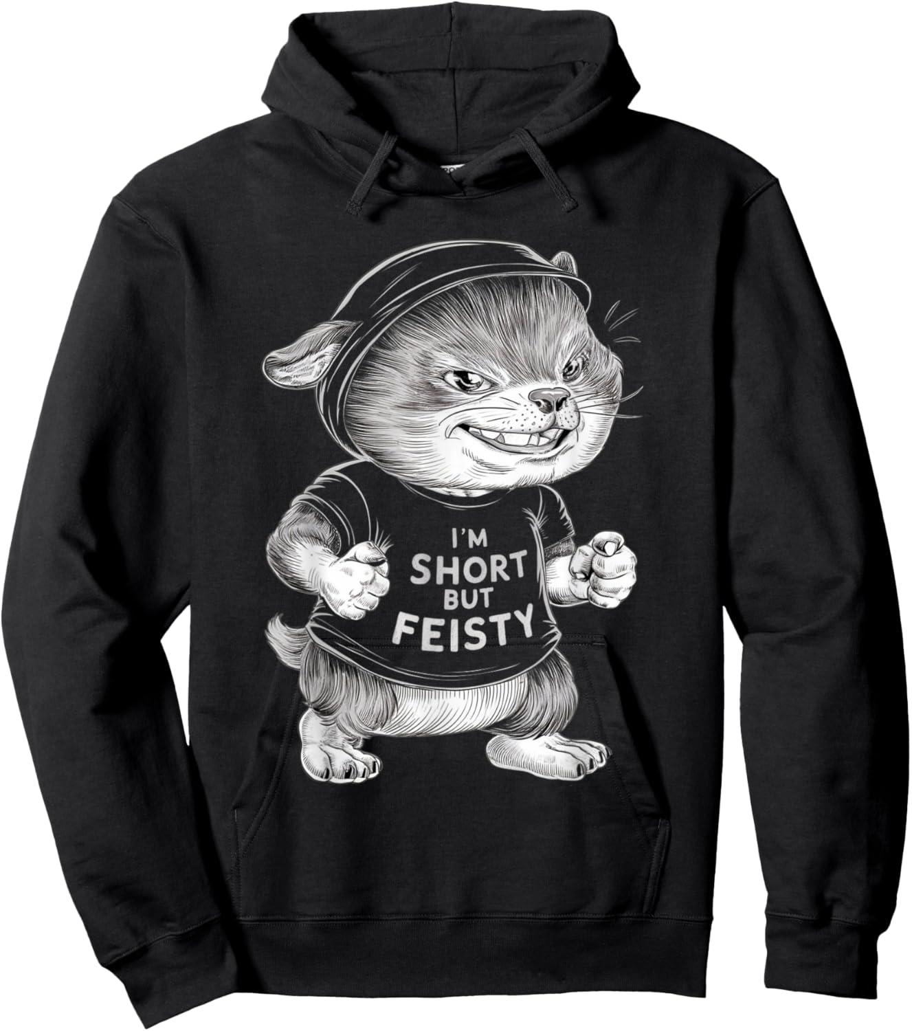 funny short quote, I'm short but feisty, Cool little person Hoodie - Hoodie | Black