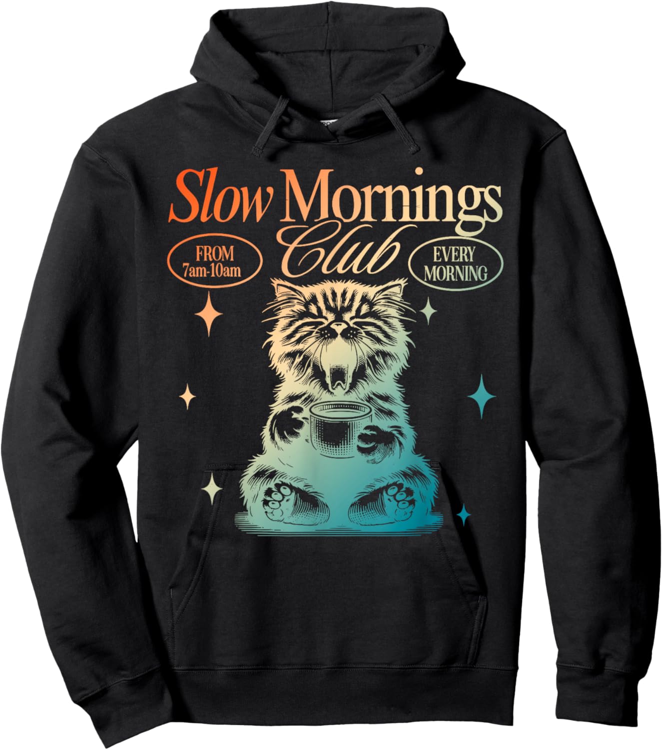 Slow Mornings Club From 7am-10am Every Morning Hoodie - Hoodie | Black