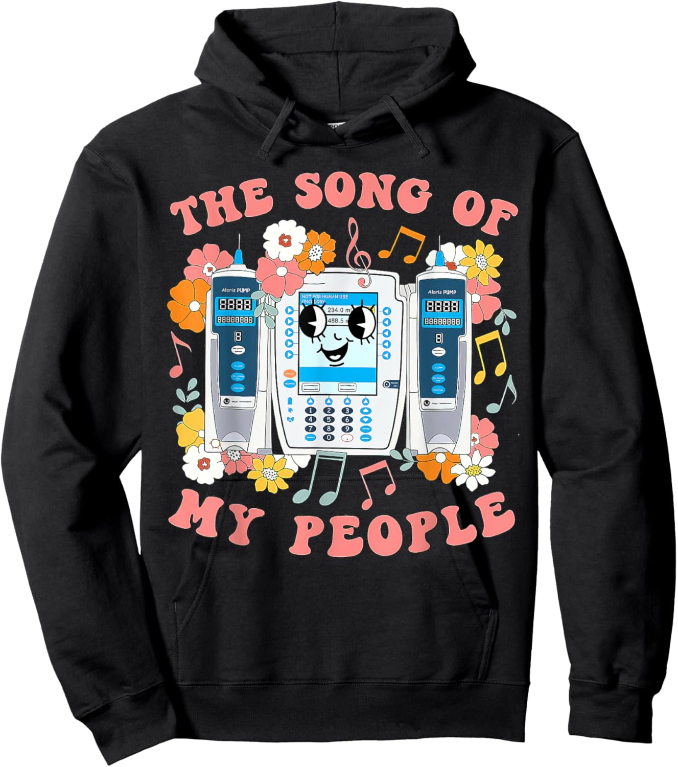 4th Of July Nurse, The Song Of My People, Beeping IV Pump Hoodie - Hoodie | Black