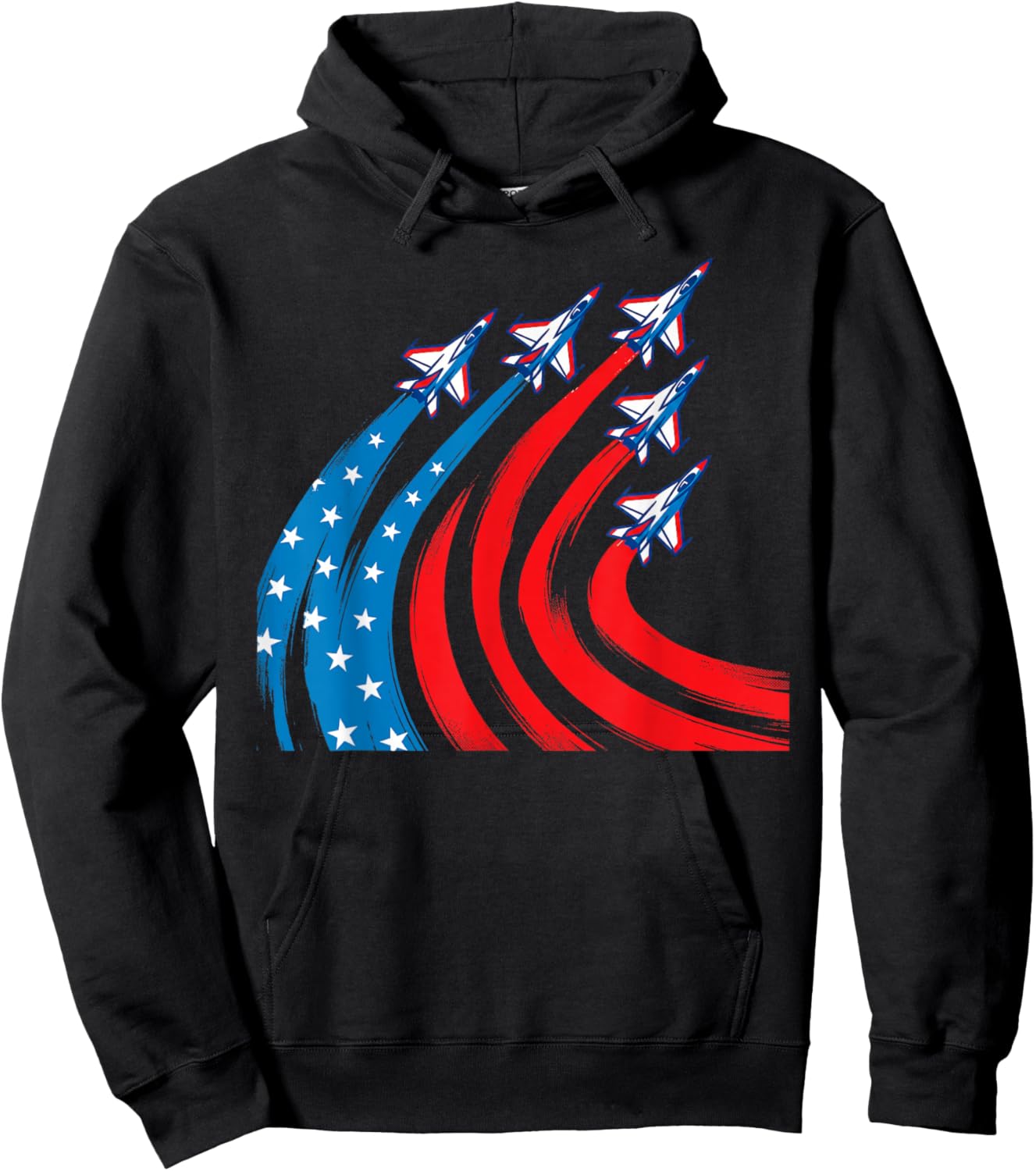 Funny 4th of July Patriotic American Flag USA Men Boys Youth Hoodie - Hoodie | Black