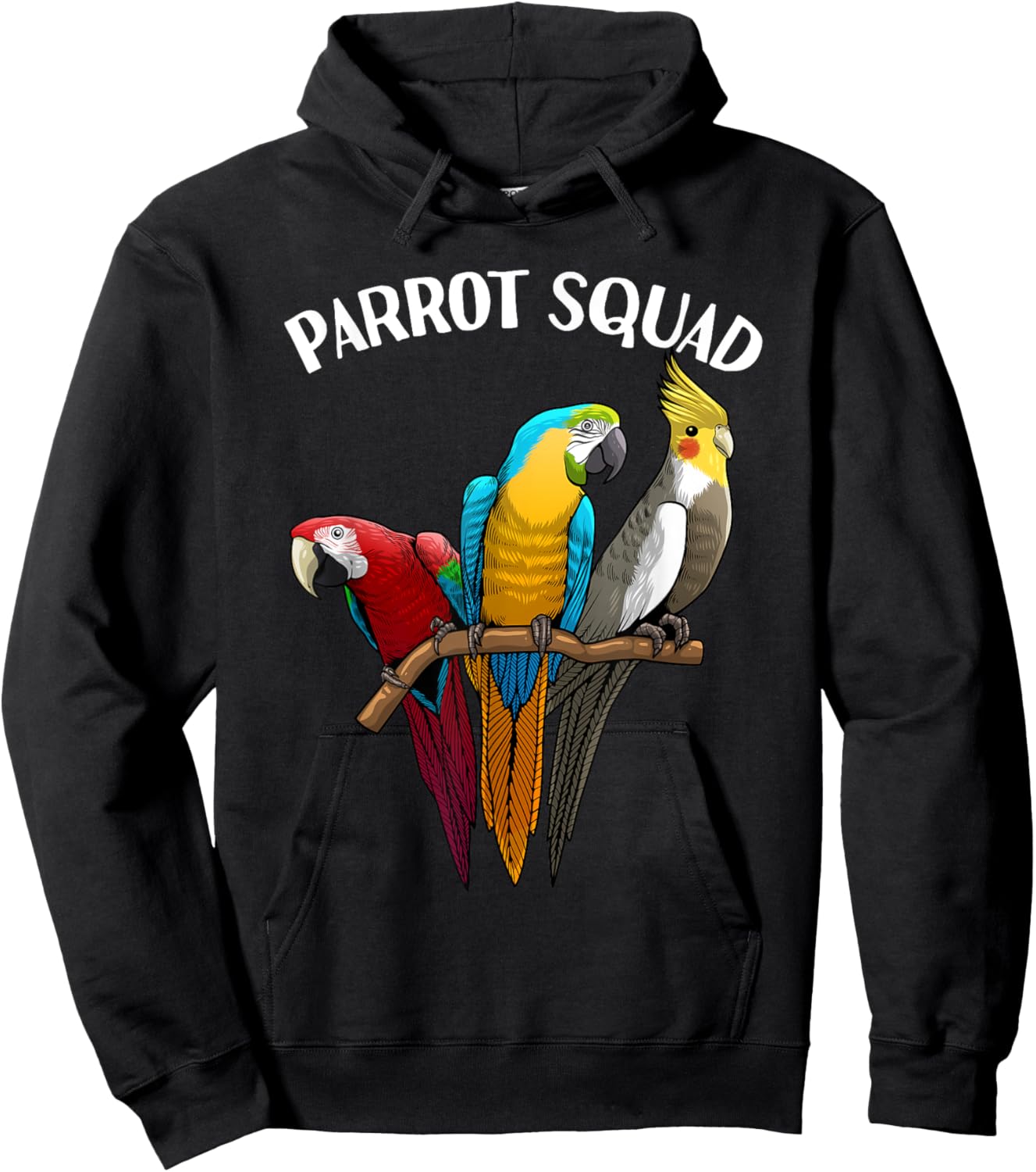 Cool Parrot Design Women Bird Tropical Parrot Lover Hoodie - Hoodie | Black