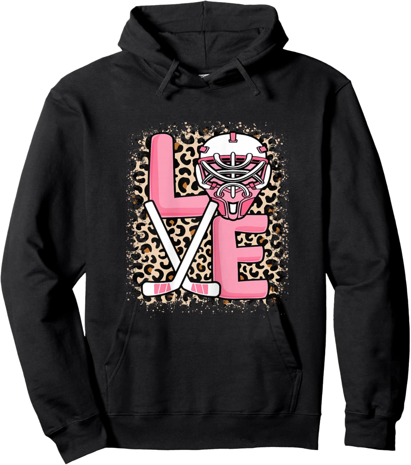 Cute Ice Hockey Love Hockey Player Women Girls Kids Hoodie - Hoodie | Black