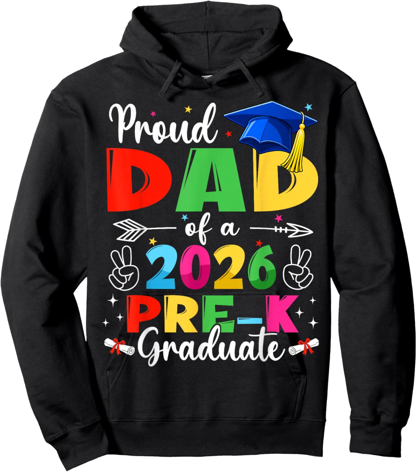Proud Dad Class of 2026 Pre-K Graduate Graduation Family Hoodie - Hoodie | Black