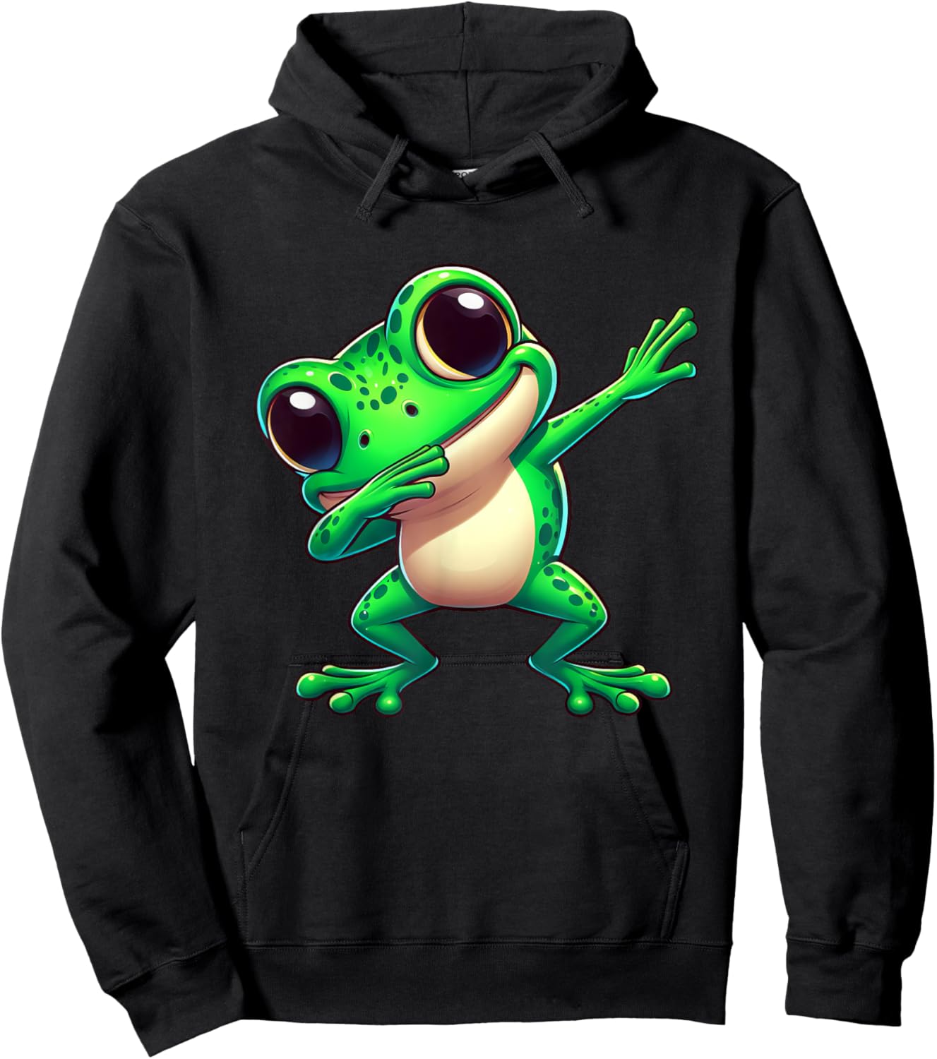 Cartoon Dance Funny Frog Hoodie - Hoodie | Black