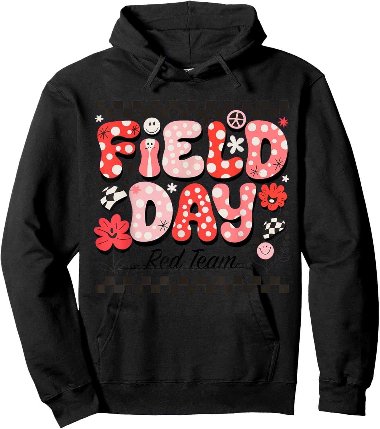 Field Day Red Team Color Field Trip Team Game Competition Hoodie - Hoodie | Black