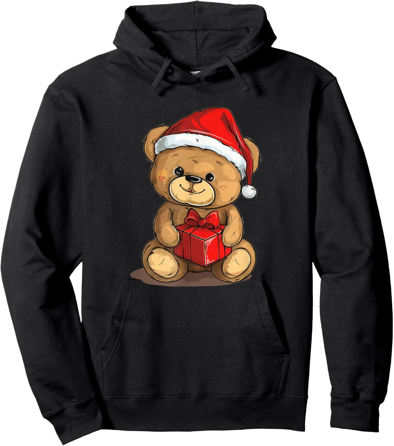 Cute Christmas Teddy Bear Costume for Festive Season Hoodie - Hoodie | Black