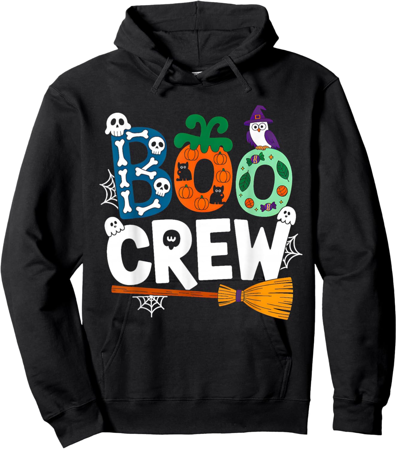 Halloween Boo Crew Funny Halloween Costume Women Kid Hoodie - Hoodie | Black