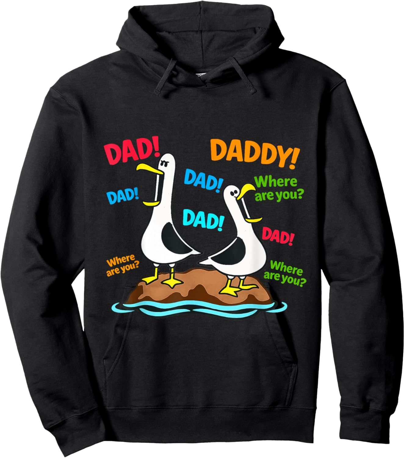 Funny Seagull Dad Daddy Ocean Bird Fathers Day Hoodie - Hoodie | Black