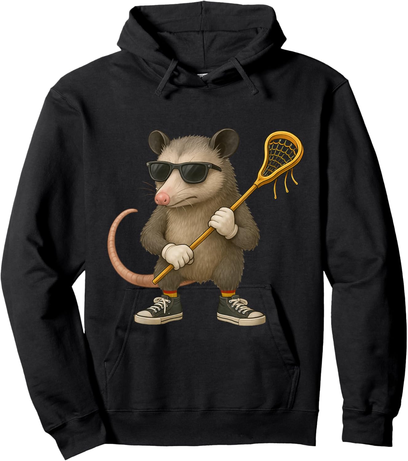 Funny Lacrosse LAX Possum Kids Men Women Lacrosse Player Hoodie - Hoodie | Black