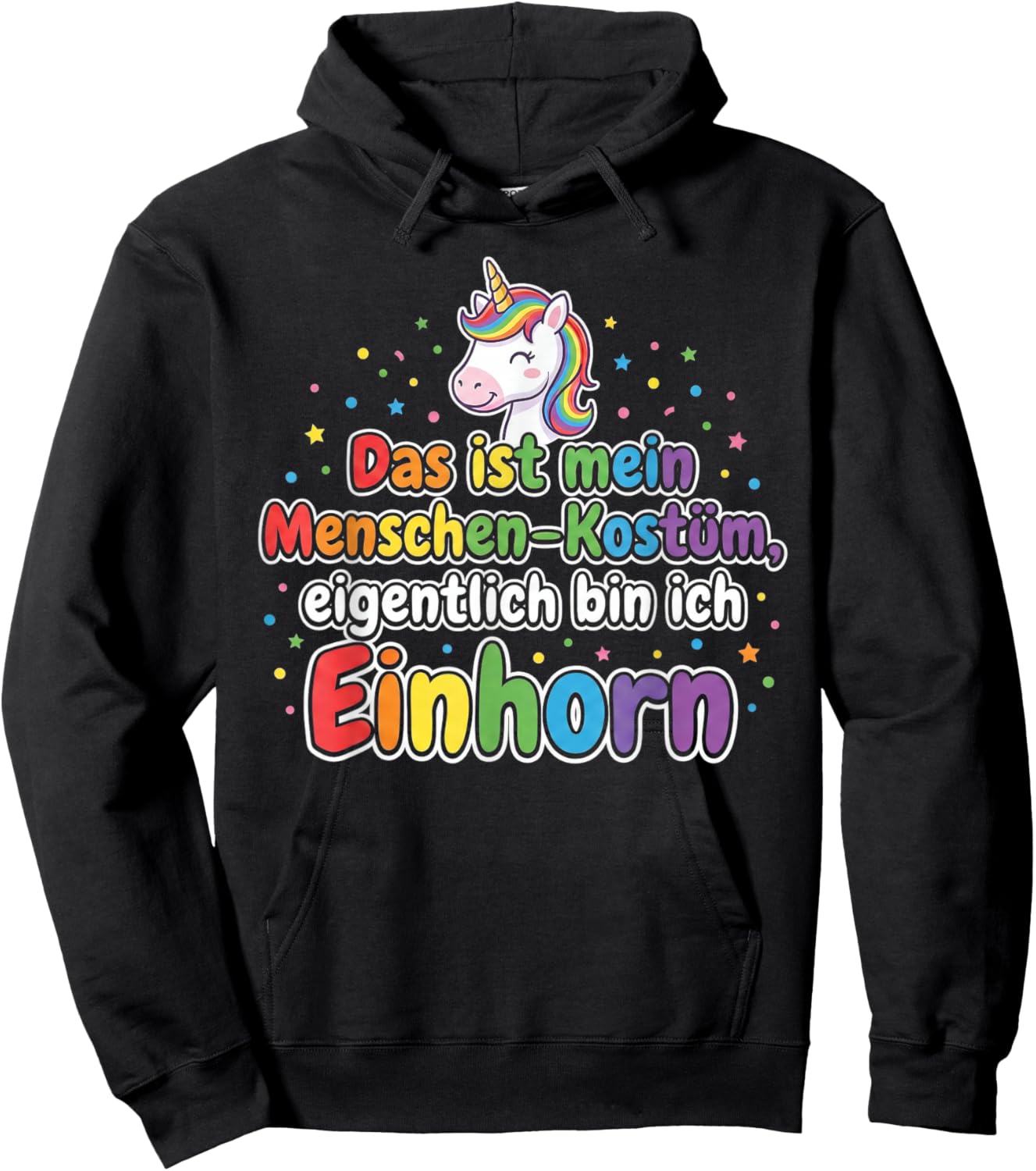 My People Costume Bin Unicorn for Carnival and Fancy Dress Hoodie - Hoodie | Black