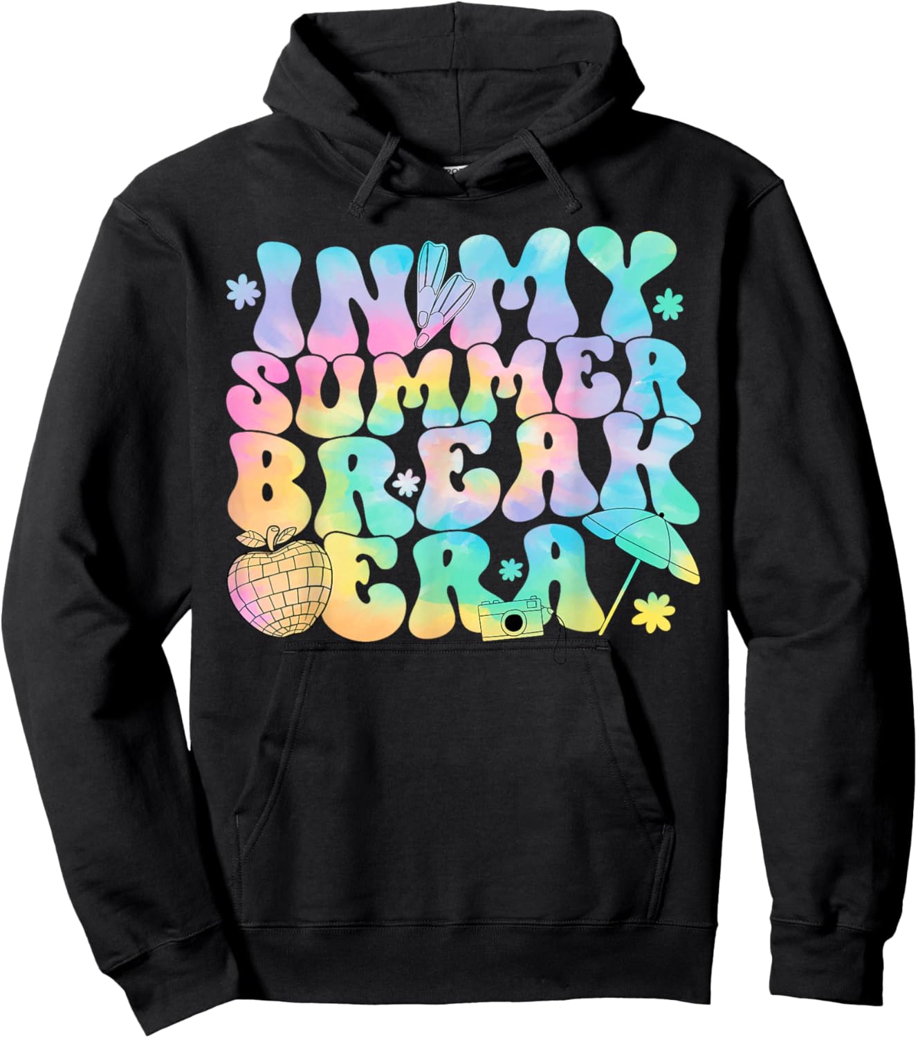 in My Summer Break Era Groovy Boy Girl Student Teacher Hoodie - Hoodie | Black