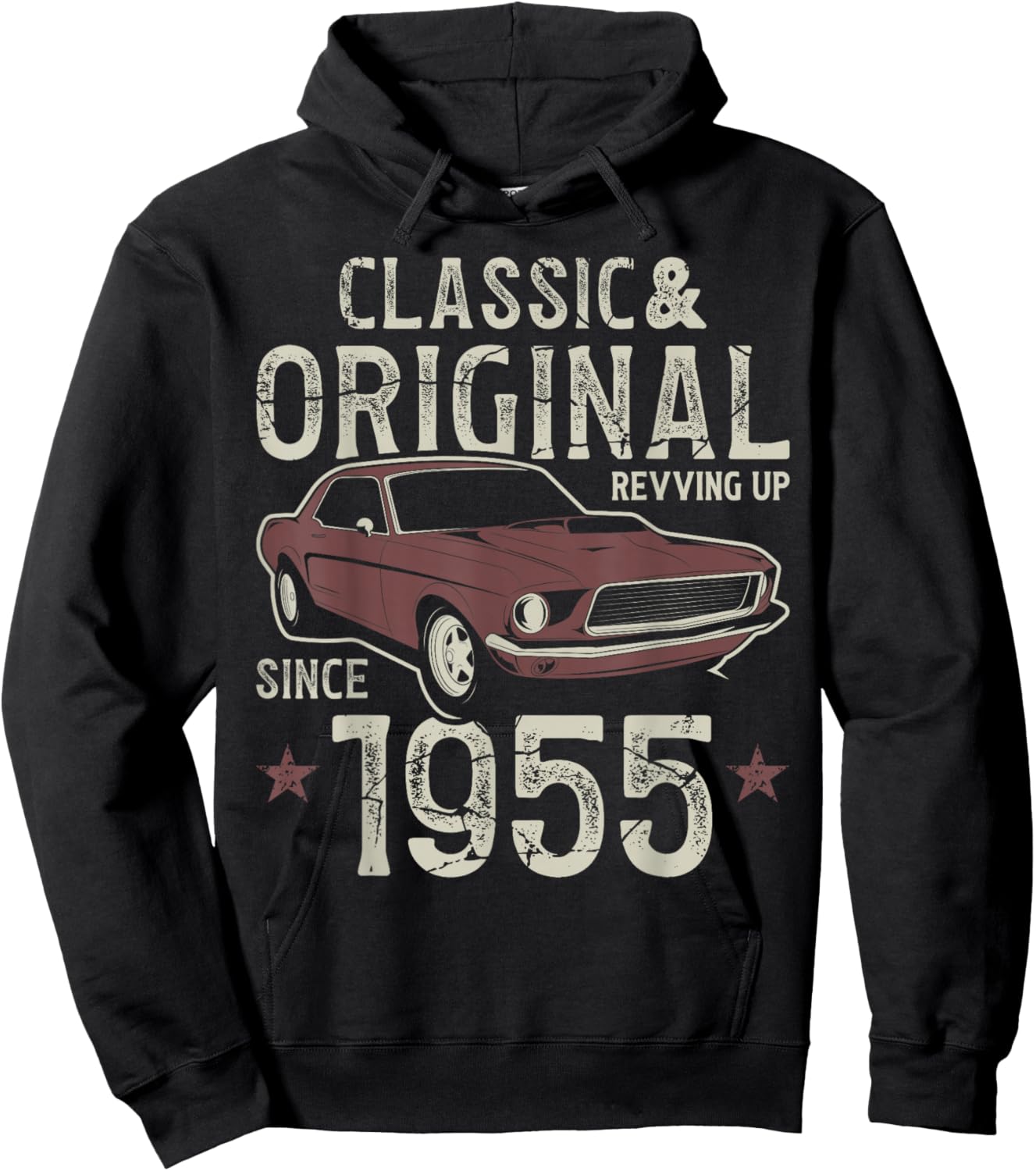 70th Birthday Born 1955 Classic Car Hoodie - Hoodie | Black