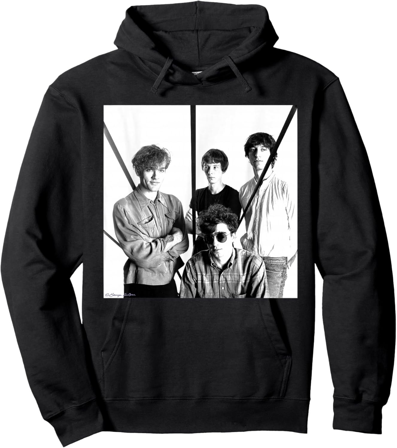 REM New York Band Photo by George DuBose Hoodie - Hoodie | Black