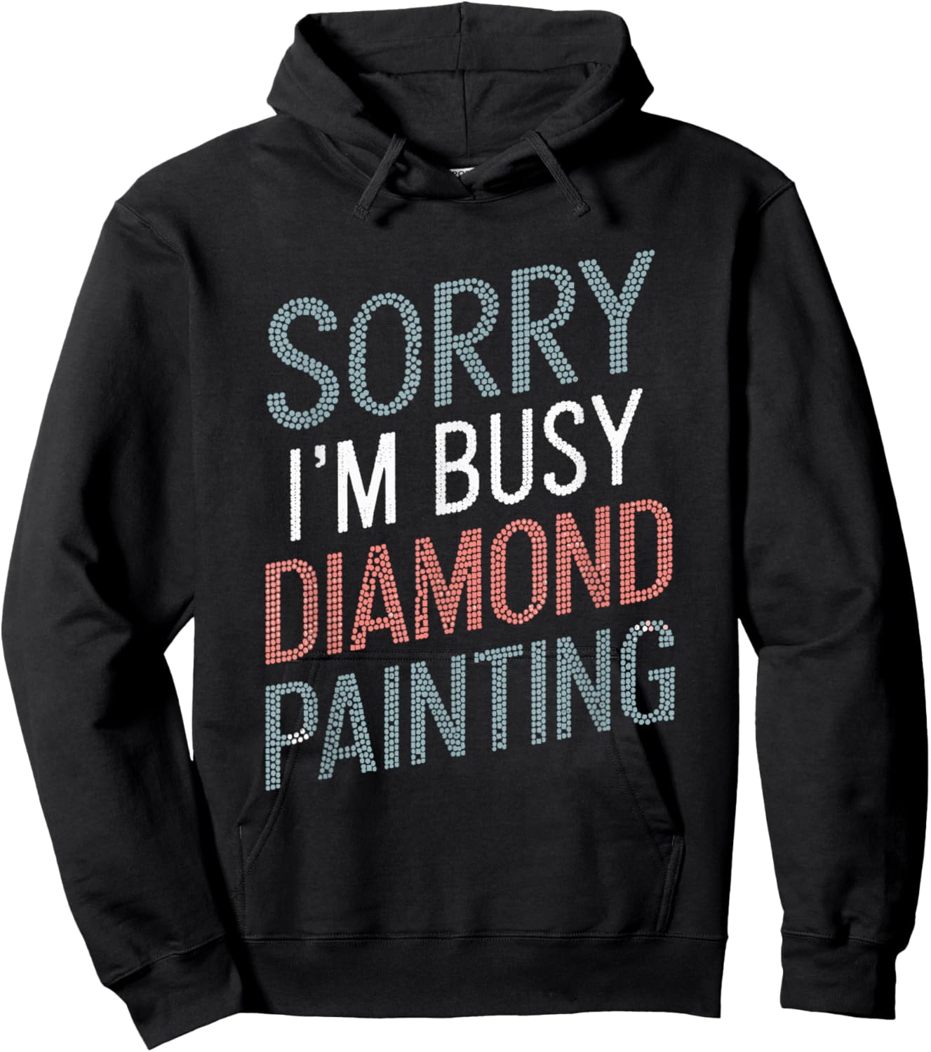 Diamond Art Craft Painter Black Adult Small Modern Love Letter Print Short Sleeve Hoodie - Hoodie | Black