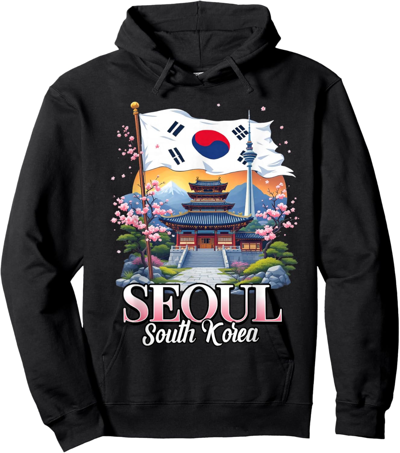 Seoul South Korea Travel South Korean Flag Souvenir Hoodie - Hoodie | Black