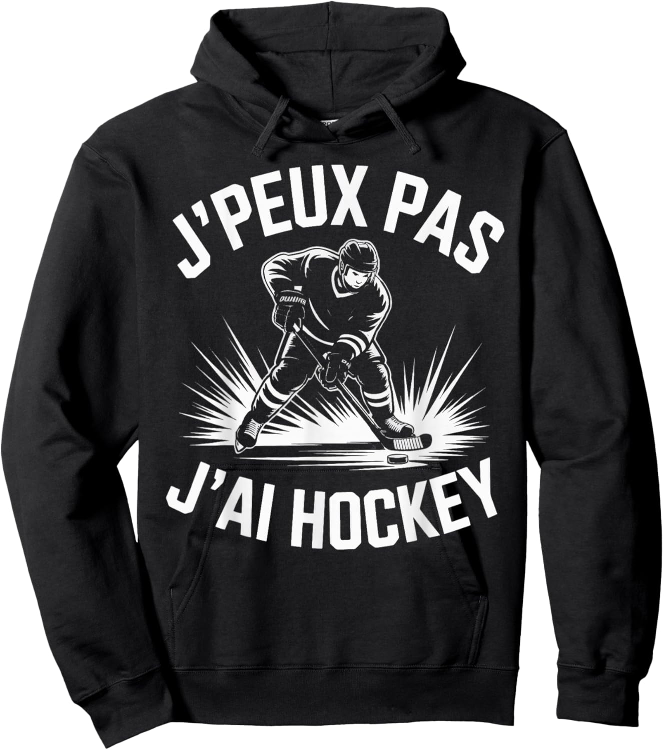 J'Peux Pas J'Ai Hockey Humour Gift Ice Hockey Hoodie - Hoodie | Black