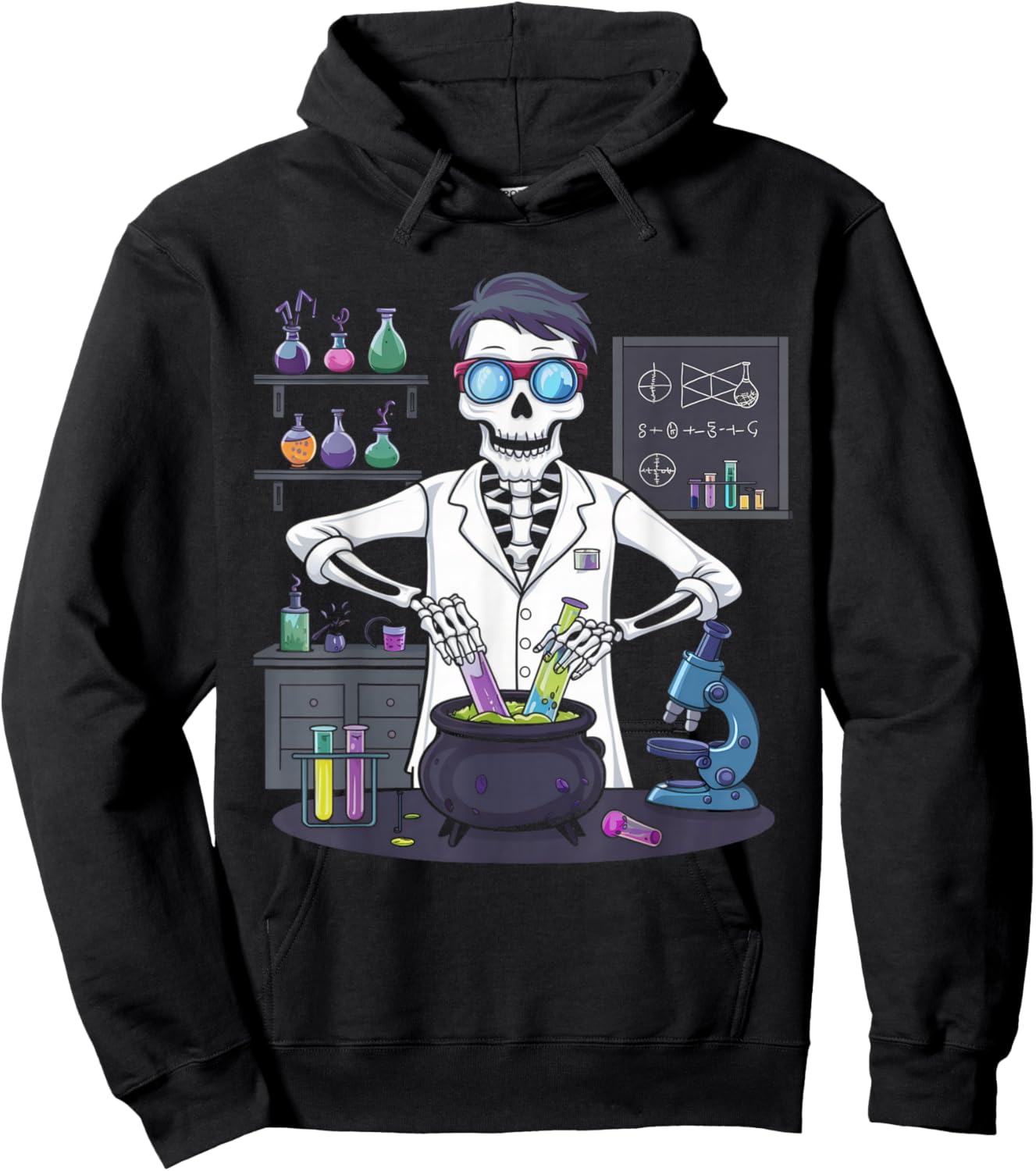 Funny Science Teacher Halloween Skeleton Scientist Chemistry Hoodie - Hoodie | Black