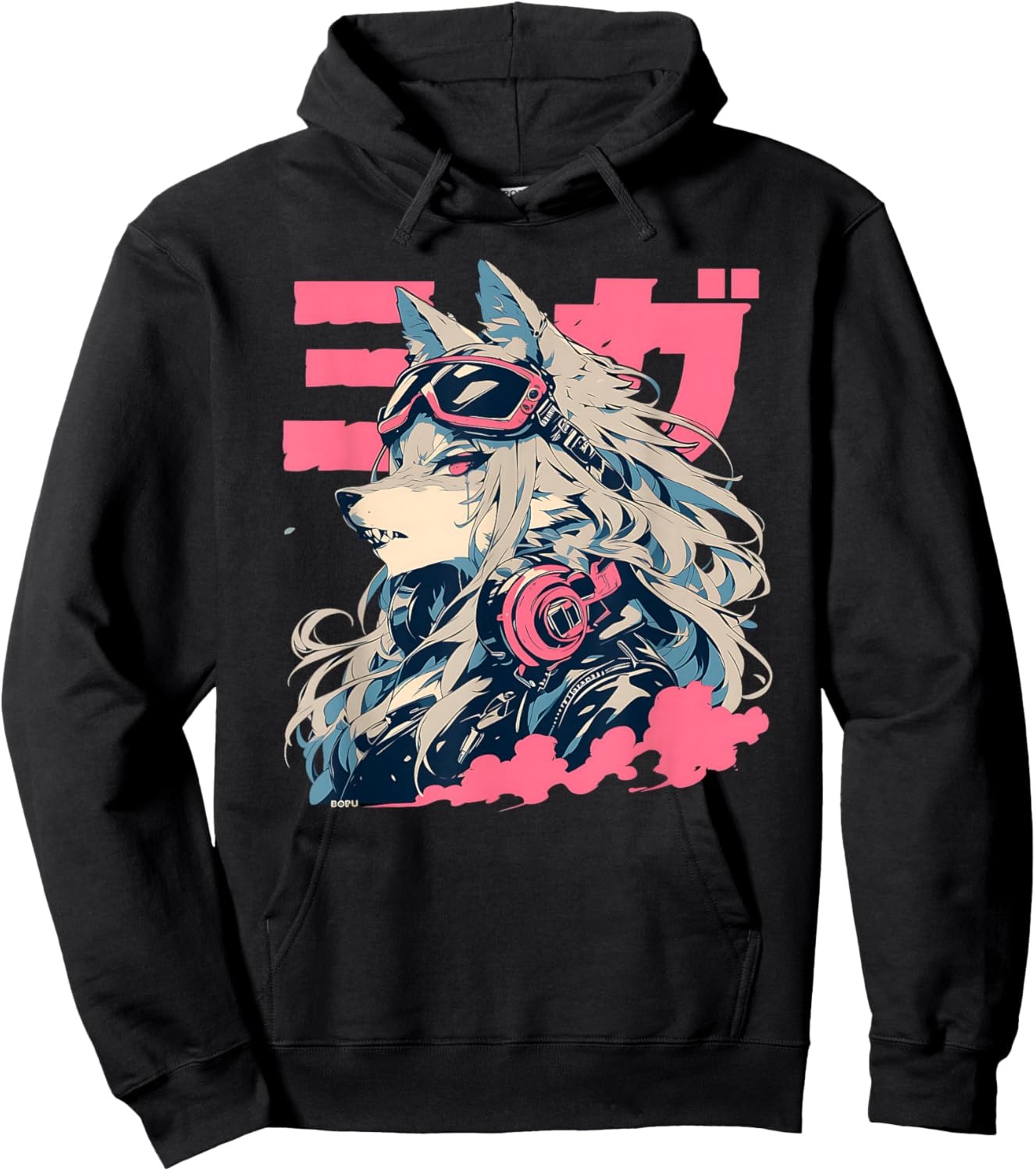Goth Grunge Demon Anime Furry Wolf Horror Alt Aesthetic Hoodie - Hoodie | Black