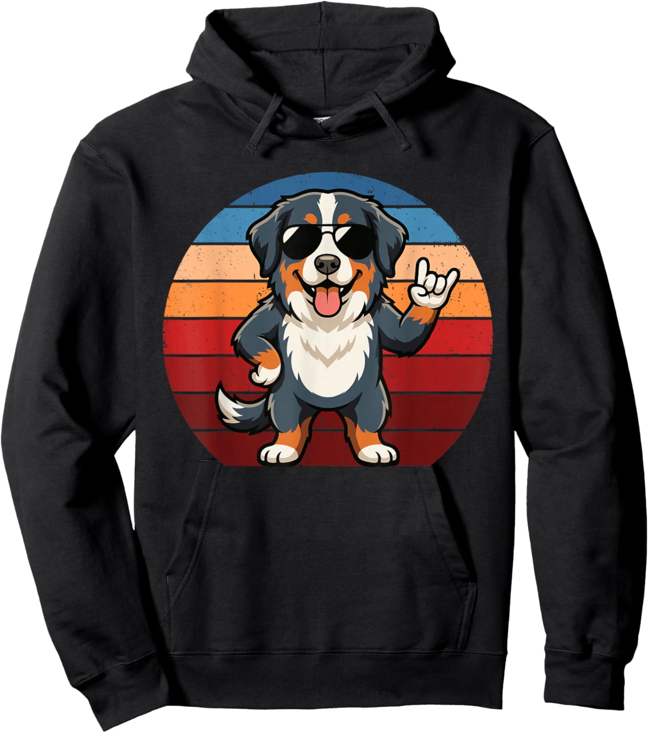 Retro Bernese Mountain Dog Mom Funny Bernese Mountain Dog Hoodie - Hoodie | Black