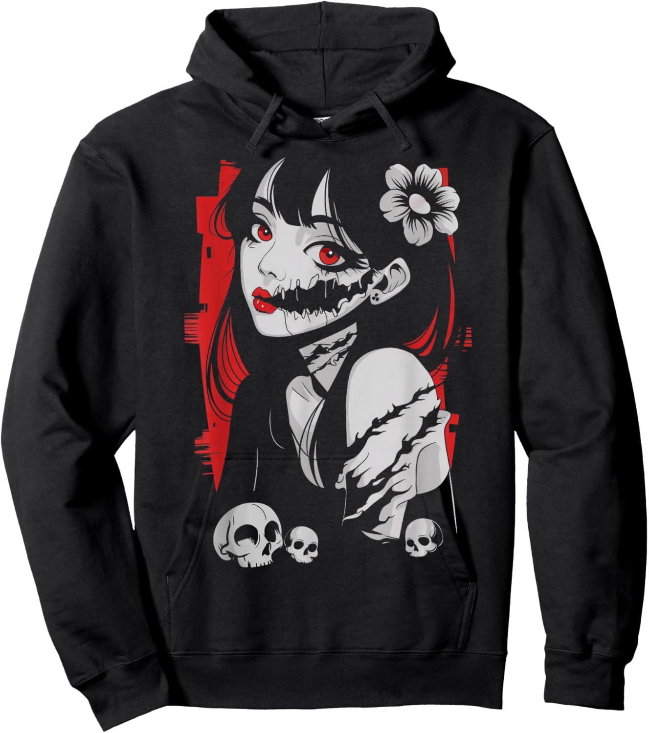 Horror Anime Manga Japan Kawaii Goth Gifts Women Kid Hoodie - Hoodie | Black