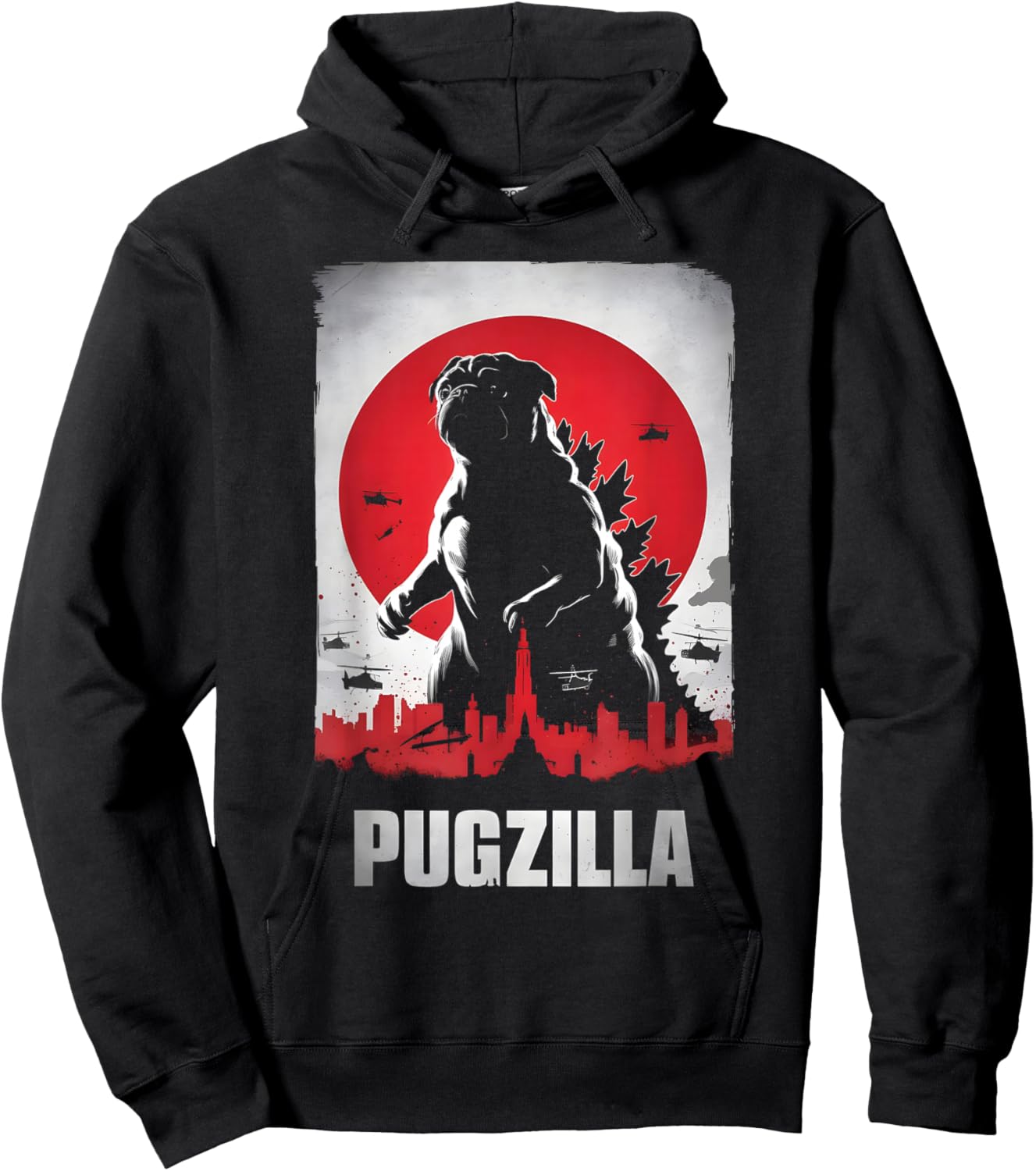 Pugzilla Pug Lover Pug Owner Hoodie - Hoodie | Black