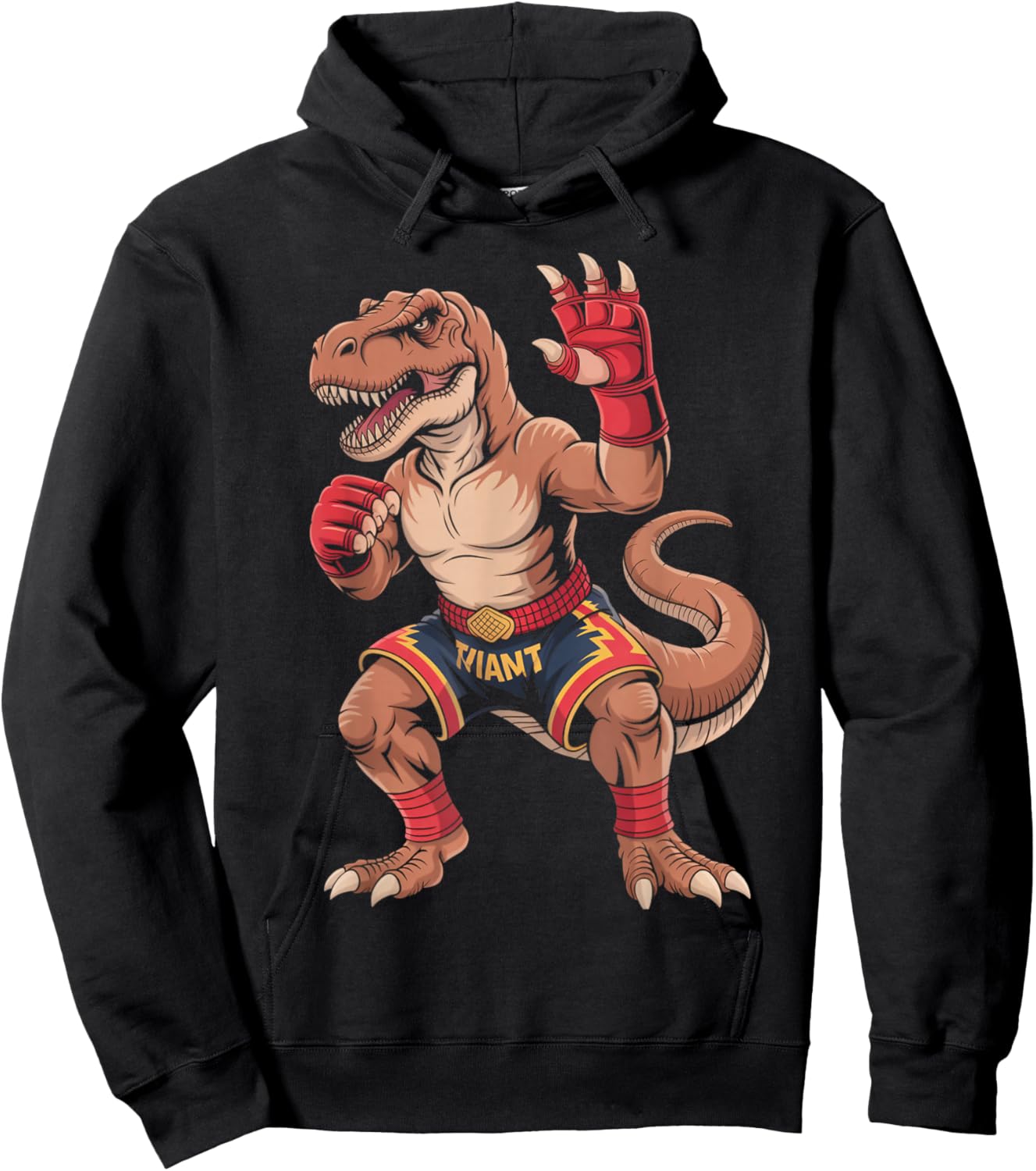 Muay Thai Dinosaur Trex Thaiboxer Kickboxing Muay Thai Hoodie - Hoodie | Black