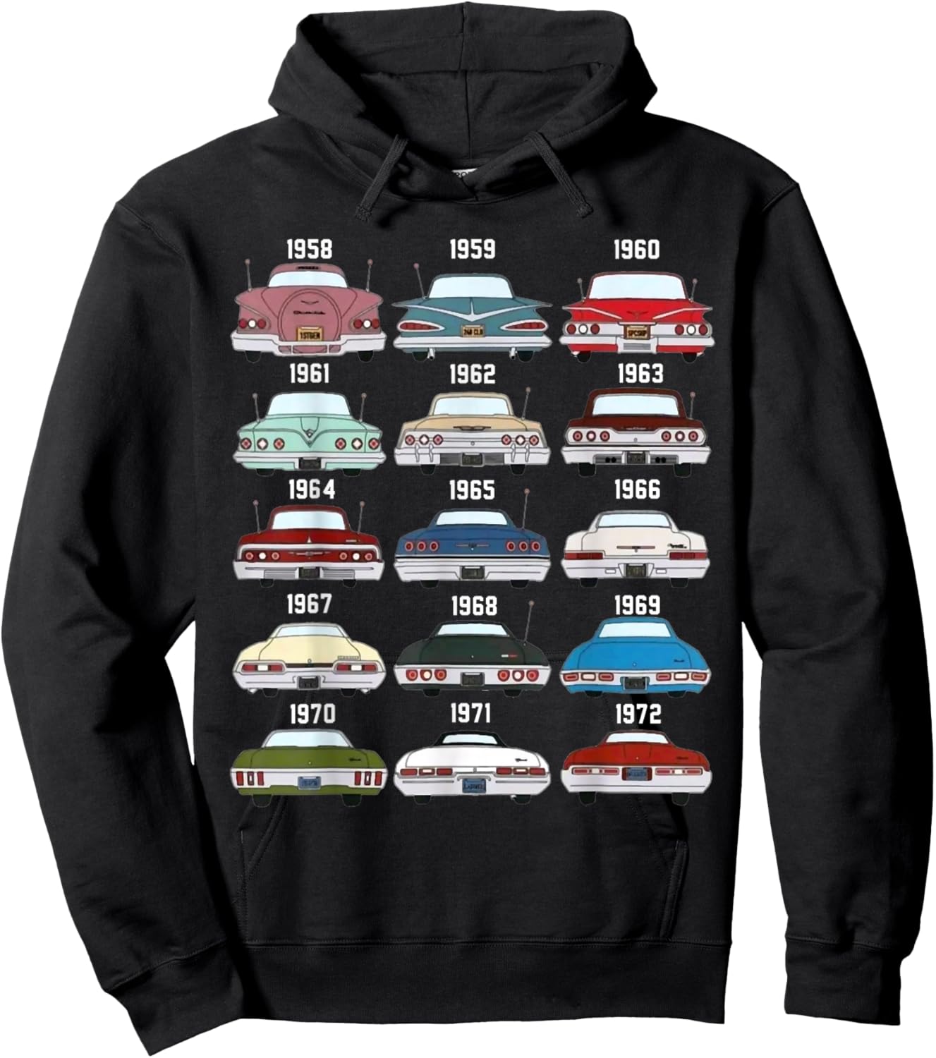 1958 59 60 61 62 63 64 65 66 67 68 69 70 71 72 Impala Ss Hoodie - Hoodie | Black