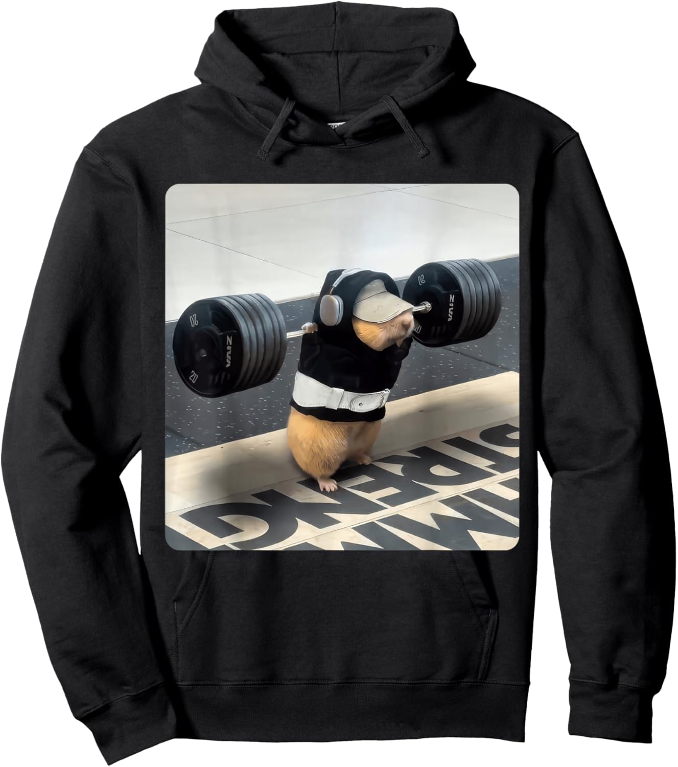 Hamster Gym Squad Funny Cute Rat Weight Lifting Leg Day Hoodie - Hoodie | Black