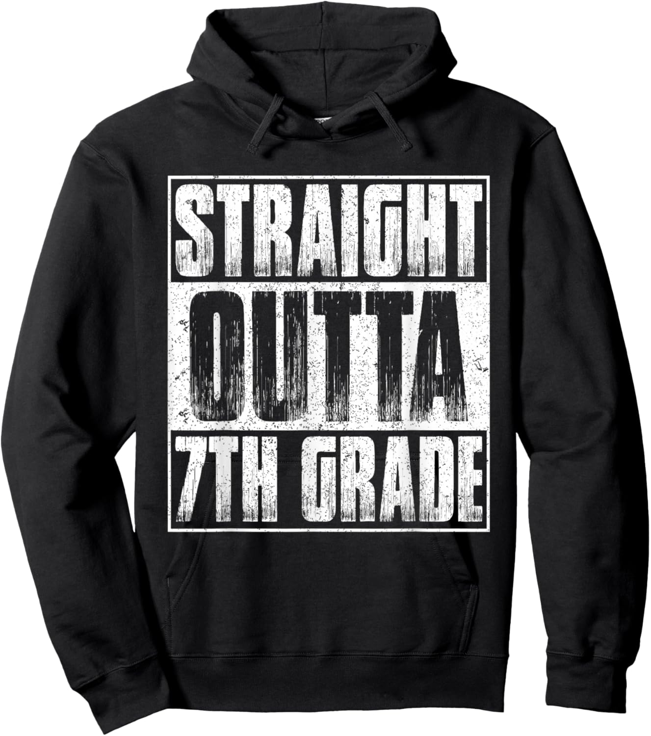 Straight Outta 7th Grade Graduation Class 2026 Seventh Grade Hoodie - Hoodie | Black